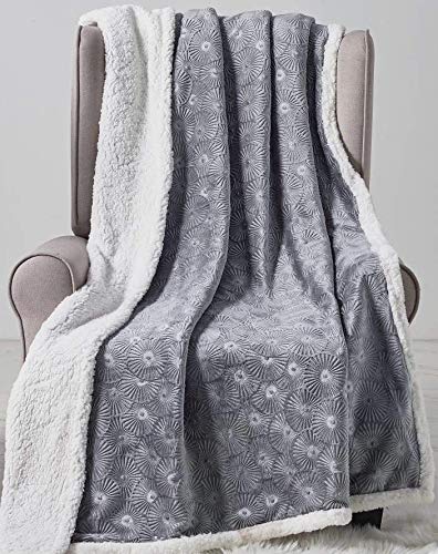 Decor&More Bon Iver Collection Extra Soft Bursting Fireworks Embossed Microplush Throw Blanket with Sherpa Backing (50" x 60") - Image 4
