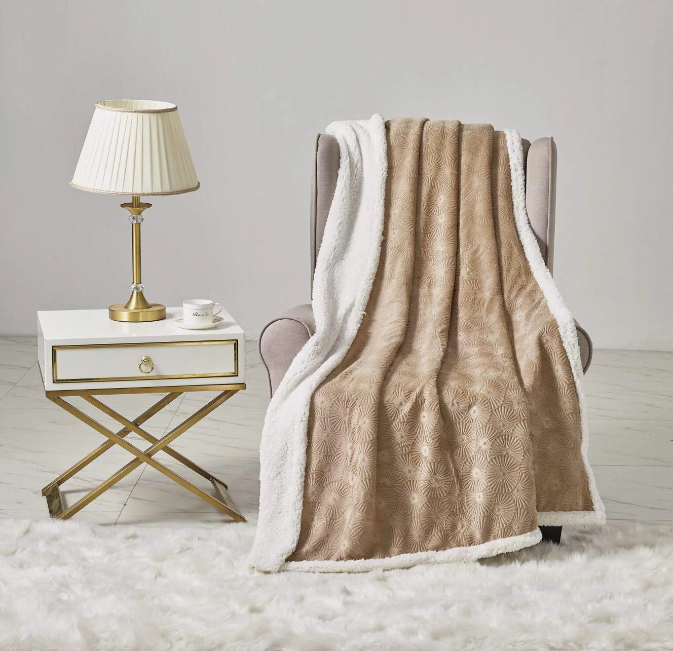 Decor&More Bon Iver Collection Extra Soft Bursting Fireworks Embossed Microplush Throw Blanket with Sherpa Backing (50" x 60") - Image 5