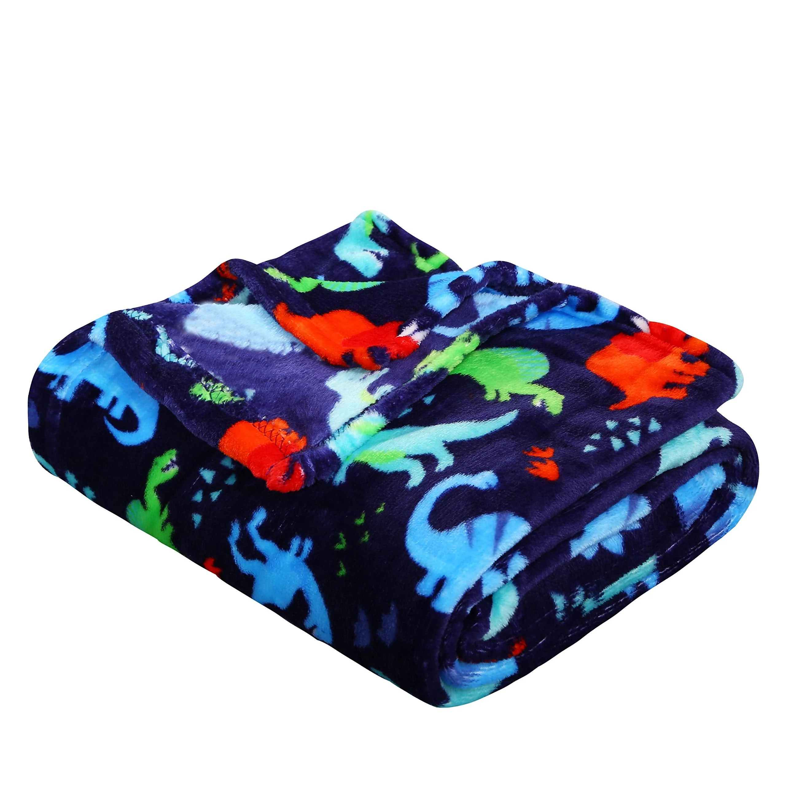 Decor&More Boy's and Girl's Set of 2 Plush Fleece Throw Blanket (50" x 60") - Dinos and Unicorns - Image 2