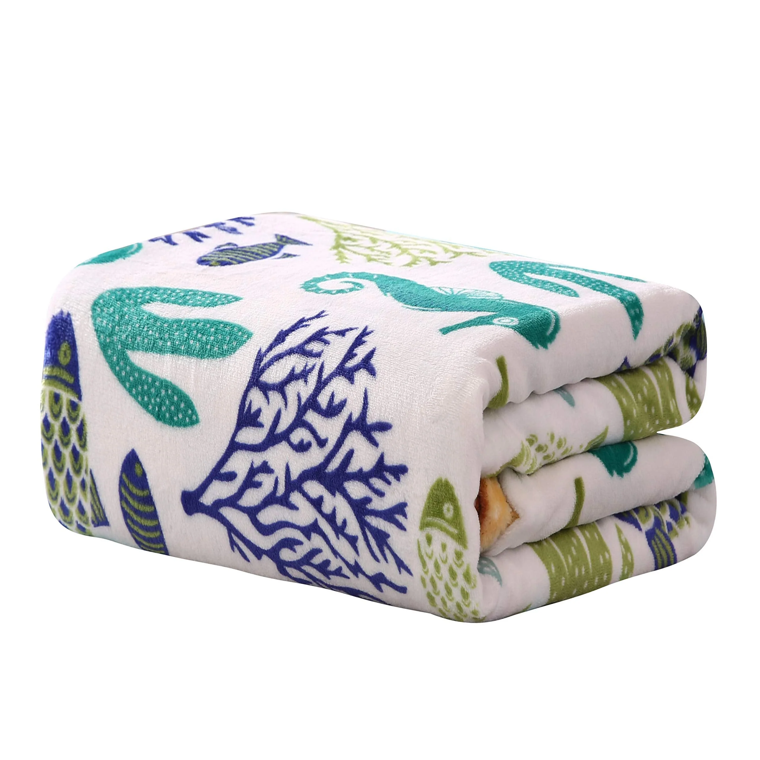 Decor&More Corales de Marina Blue Coral Seahorse Oceanic Microplush Throw Blanket Ocean Blanket for Boys and Girls and Kids of Any Age (50" x 60") - Image 3