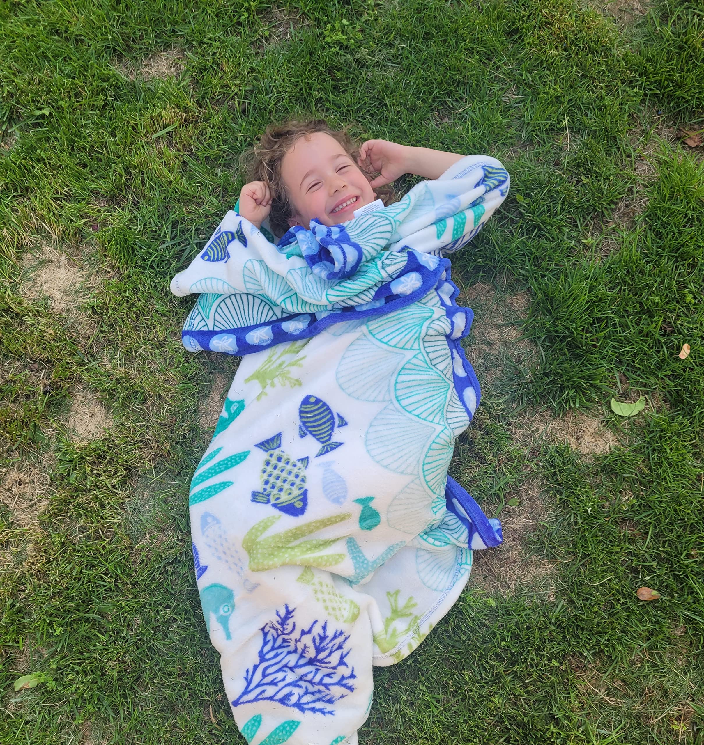 Decor&More Corales de Marina Blue Coral Seahorse Oceanic Microplush Throw Blanket Ocean Blanket for Boys and Girls and Kids of Any Age (50" x 60") - Image 6
