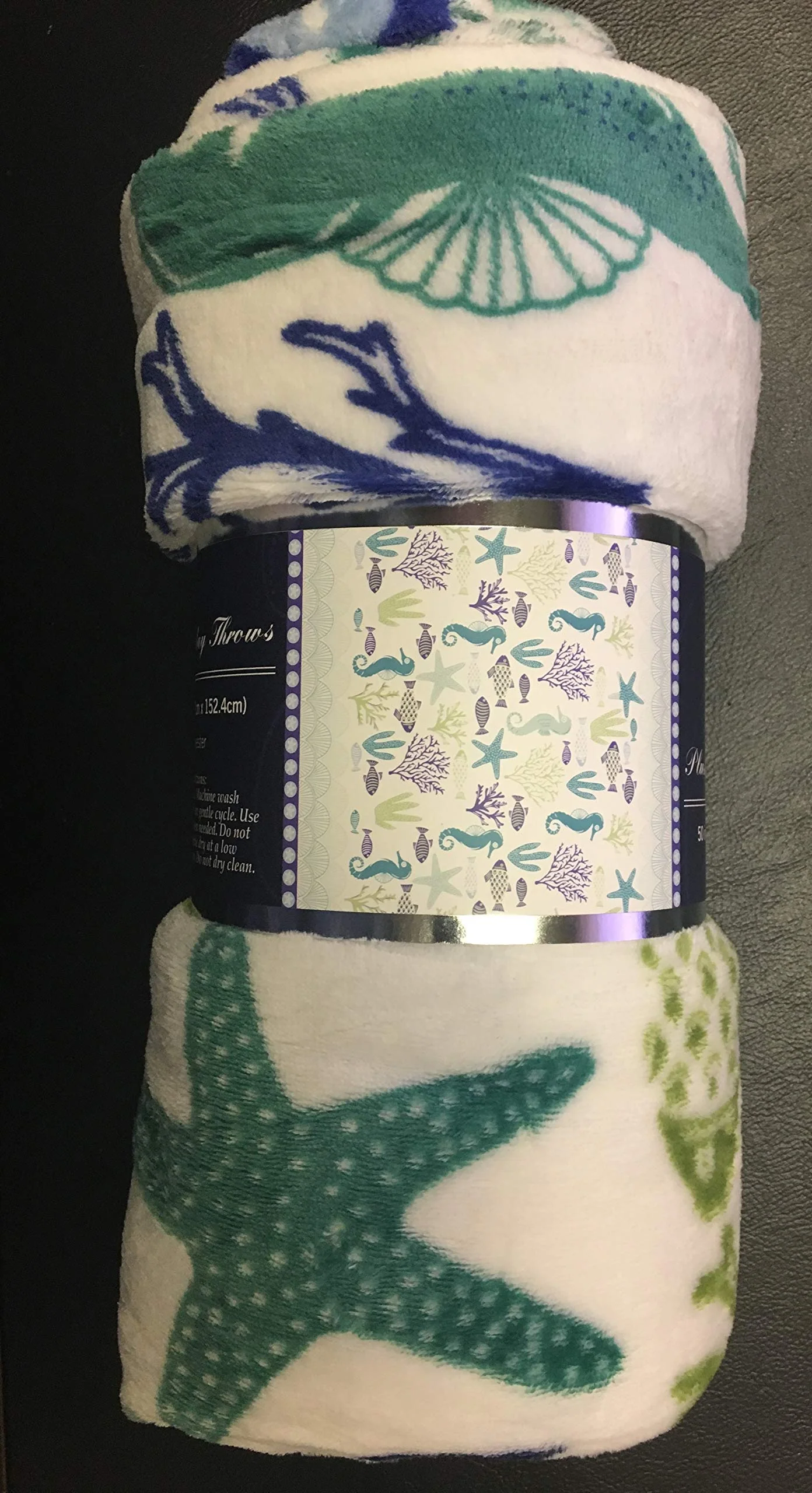 Decor&More Corales de Marina Blue Coral Seahorse Oceanic Microplush Throw Blanket Ocean Blanket for Boys and Girls and Kids of Any Age (50" x 60") - Image 8