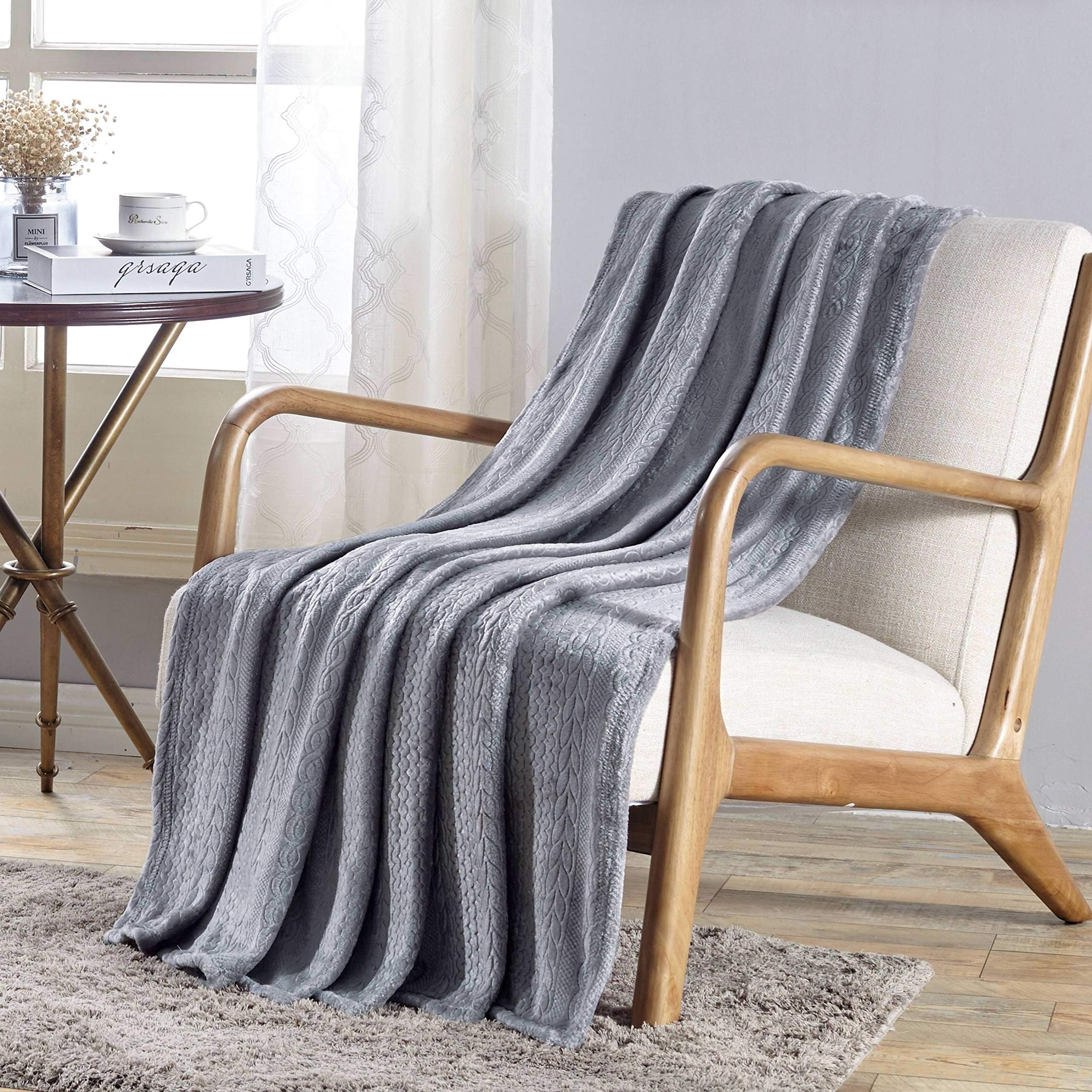 Decor&More Double Helix Embossed Ultra Lush Throw Blanket (50" x 60") - Image 3