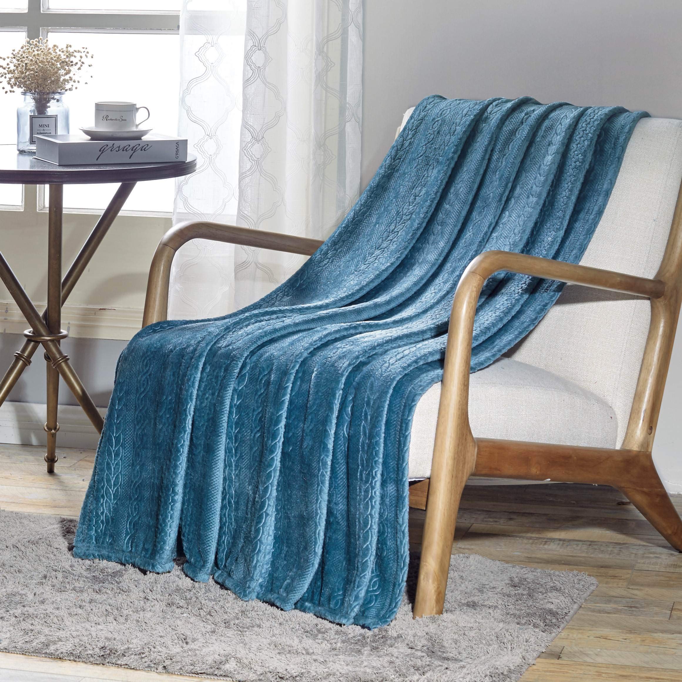 Decor&More Double Helix Embossed Ultra Lush Throw Blanket (50" x 60") - Image 4