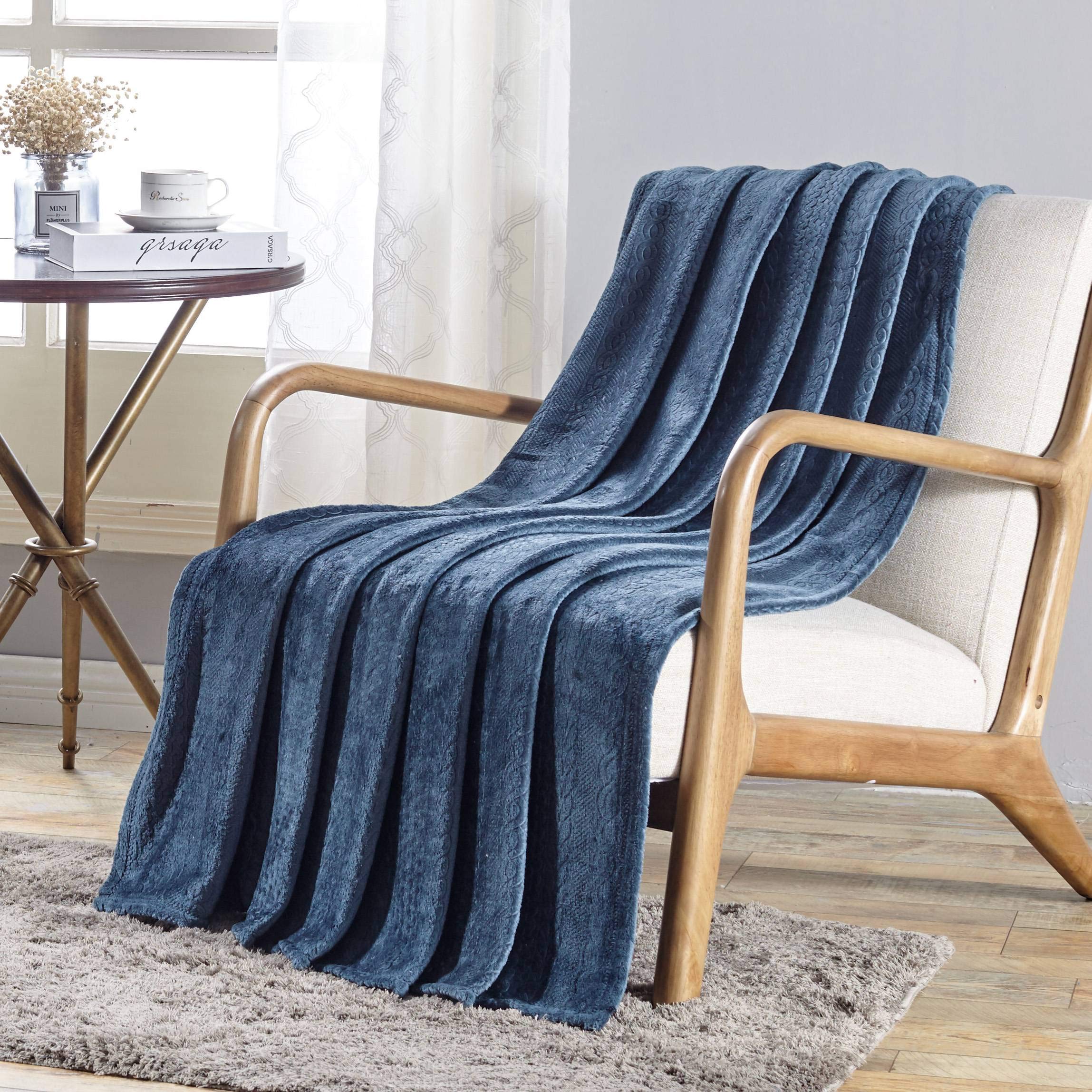 Decor&More Double Helix Embossed Ultra Lush Throw Blanket (50" x 60") - Image 5