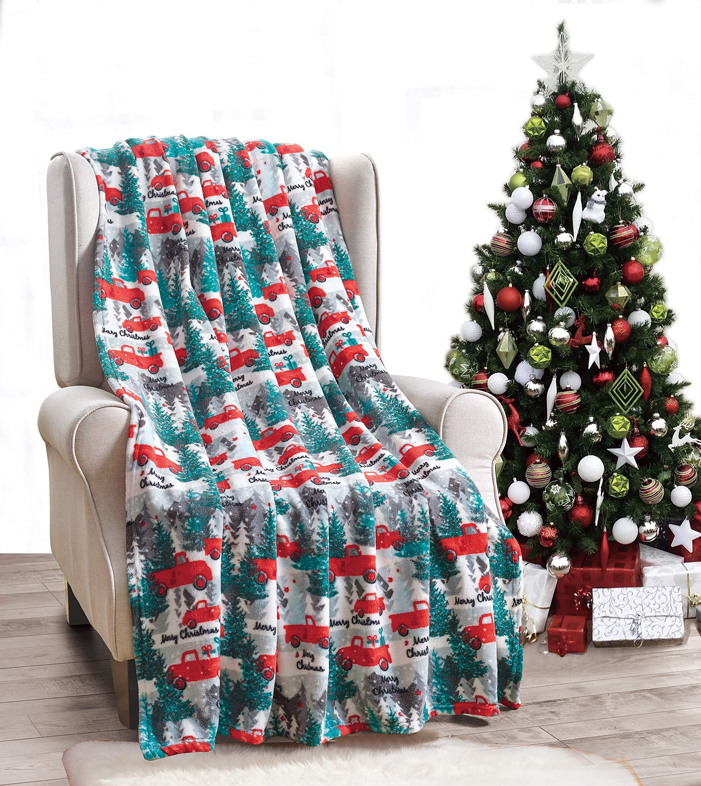 Decor&More Festive Holiday Microplush Throw Blanket (50" x 60") - Forest Friends - Image 16