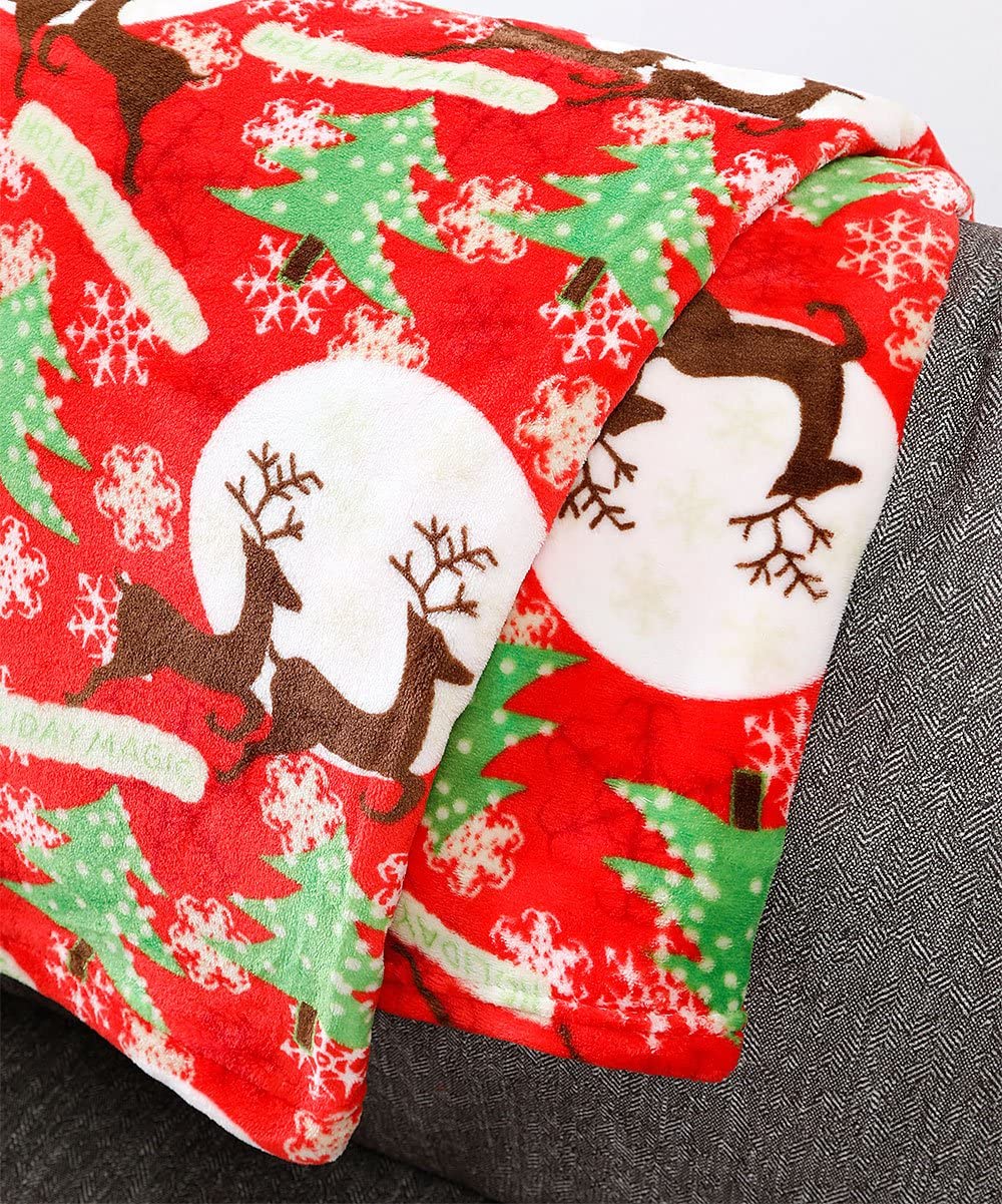 Decor&More Festive Holiday Microplush Throw Blanket (50" x 60") - Forest Friends - Image 19