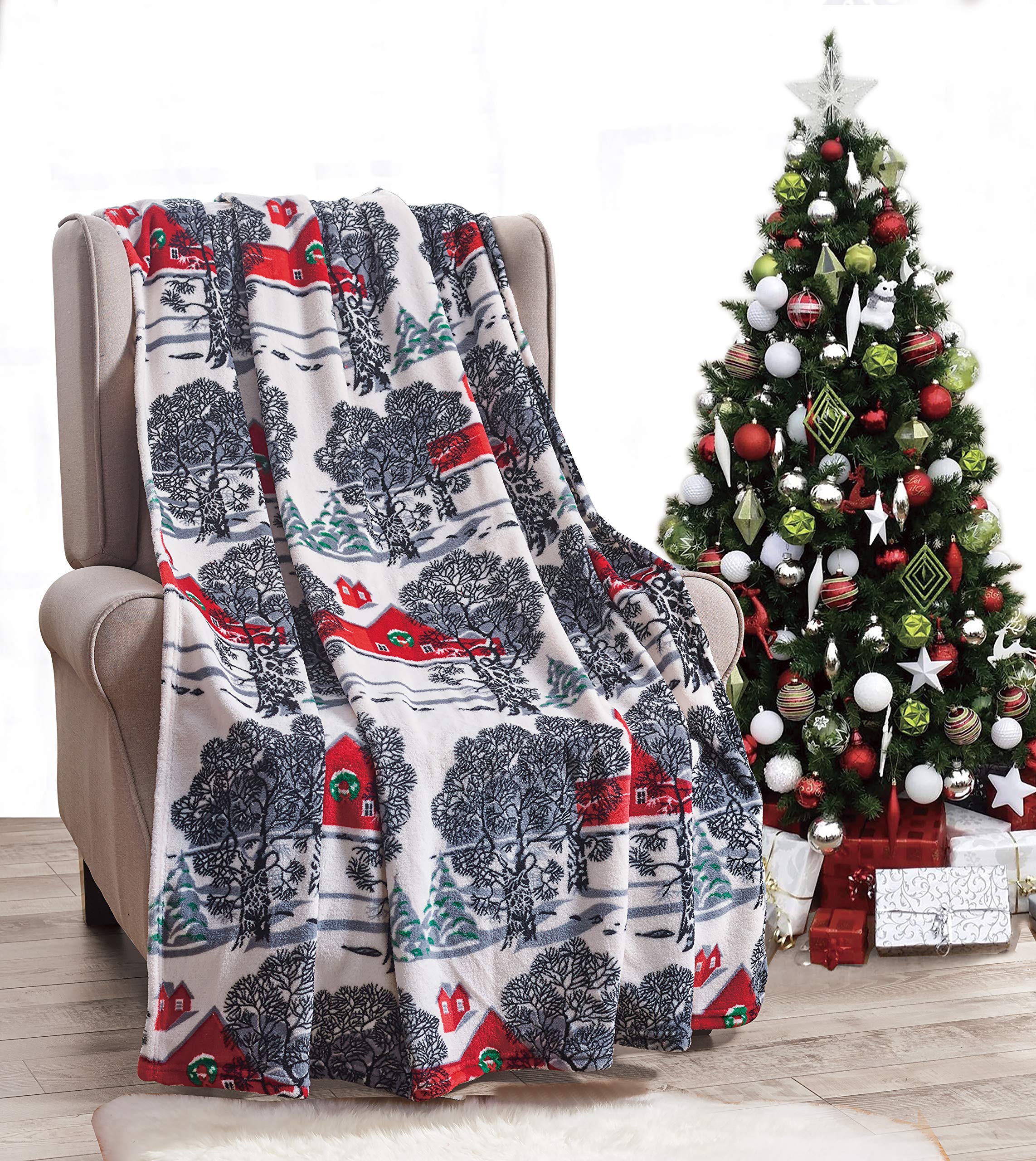 Decor&More Festive Holiday Microplush Throw Blanket (50" x 60") - Forest Friends - Image 30