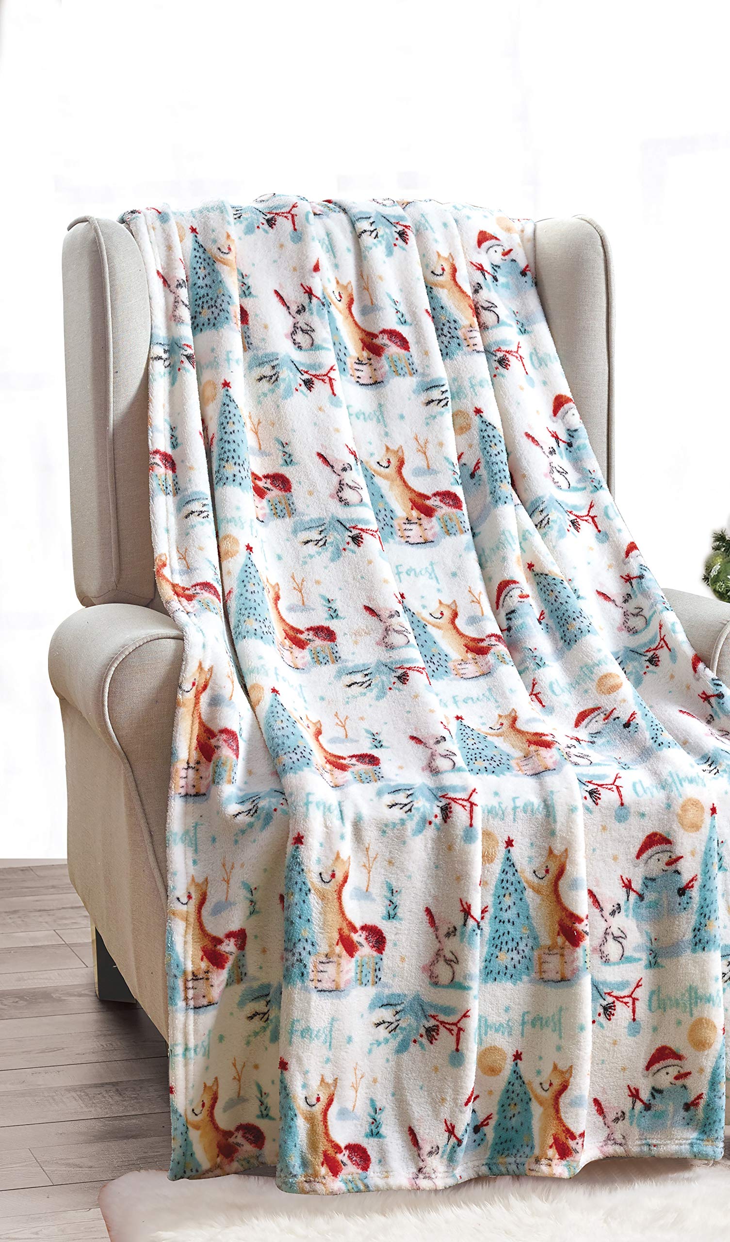 Decor&More Festive Holiday Microplush Throw Blanket (50" x 60") - Forest Friends - Image 7