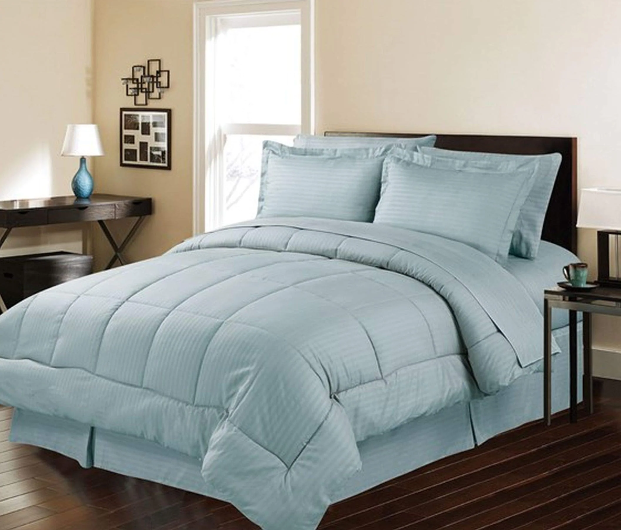Decor&More Home Essentials 8 Piece Embossed Stripe Bed in a Bag - Image 12