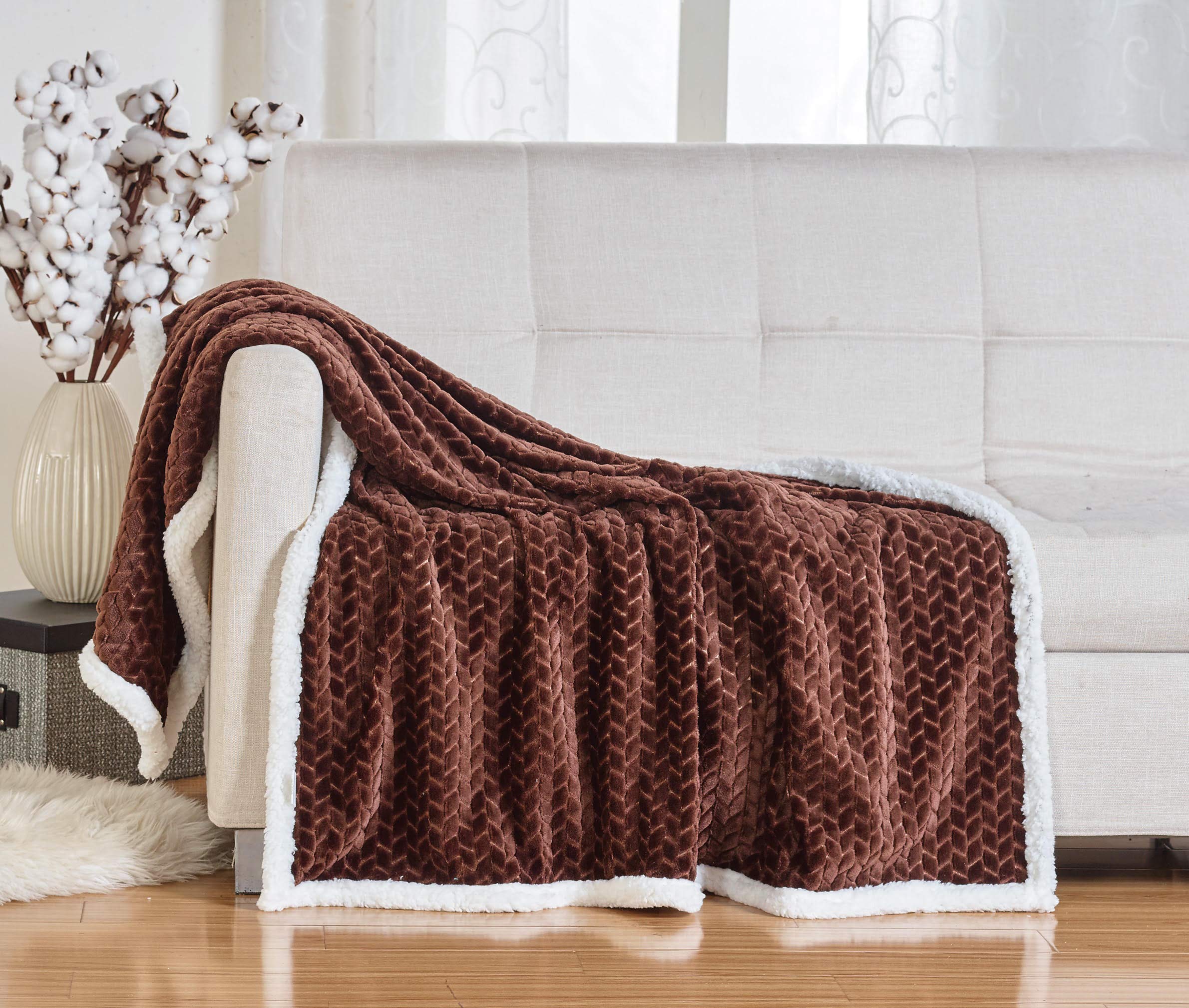 Decor&More Home Essentials Braided Sherpa Blanket - Image 20