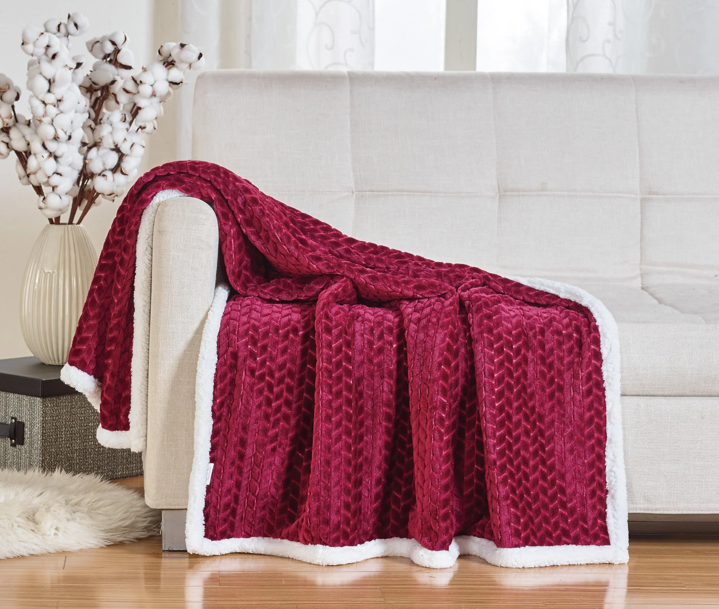 Decor&More Home Essentials Braided Sherpa Blanket - Image 25