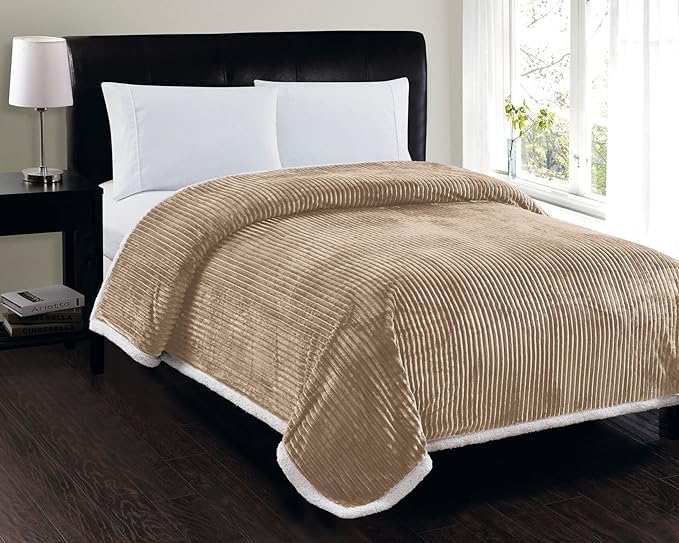 Decor&More Home Essentials Corduroy Sherpa Blanket