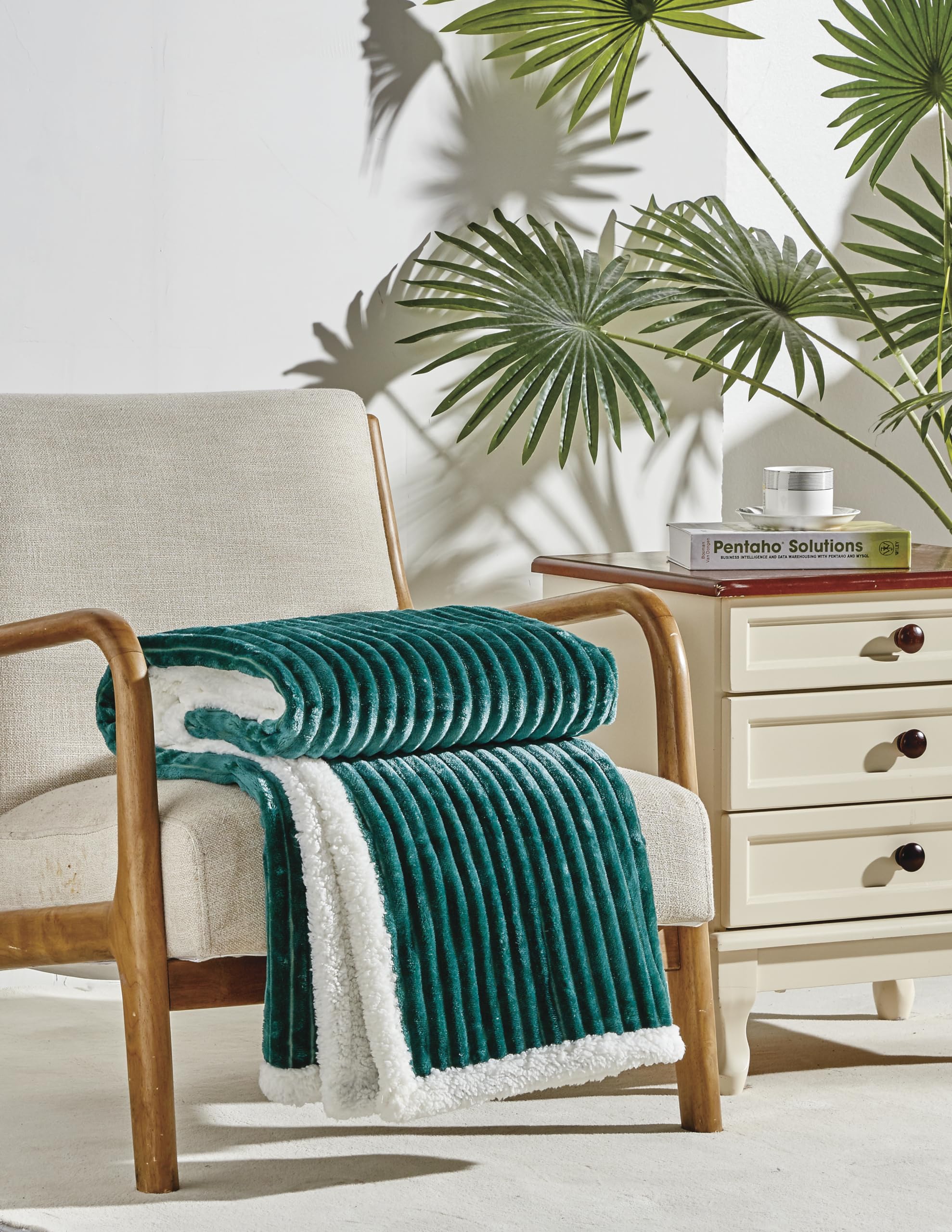 Decor&More Home Essentials Corduroy Sherpa Throw - Image 4