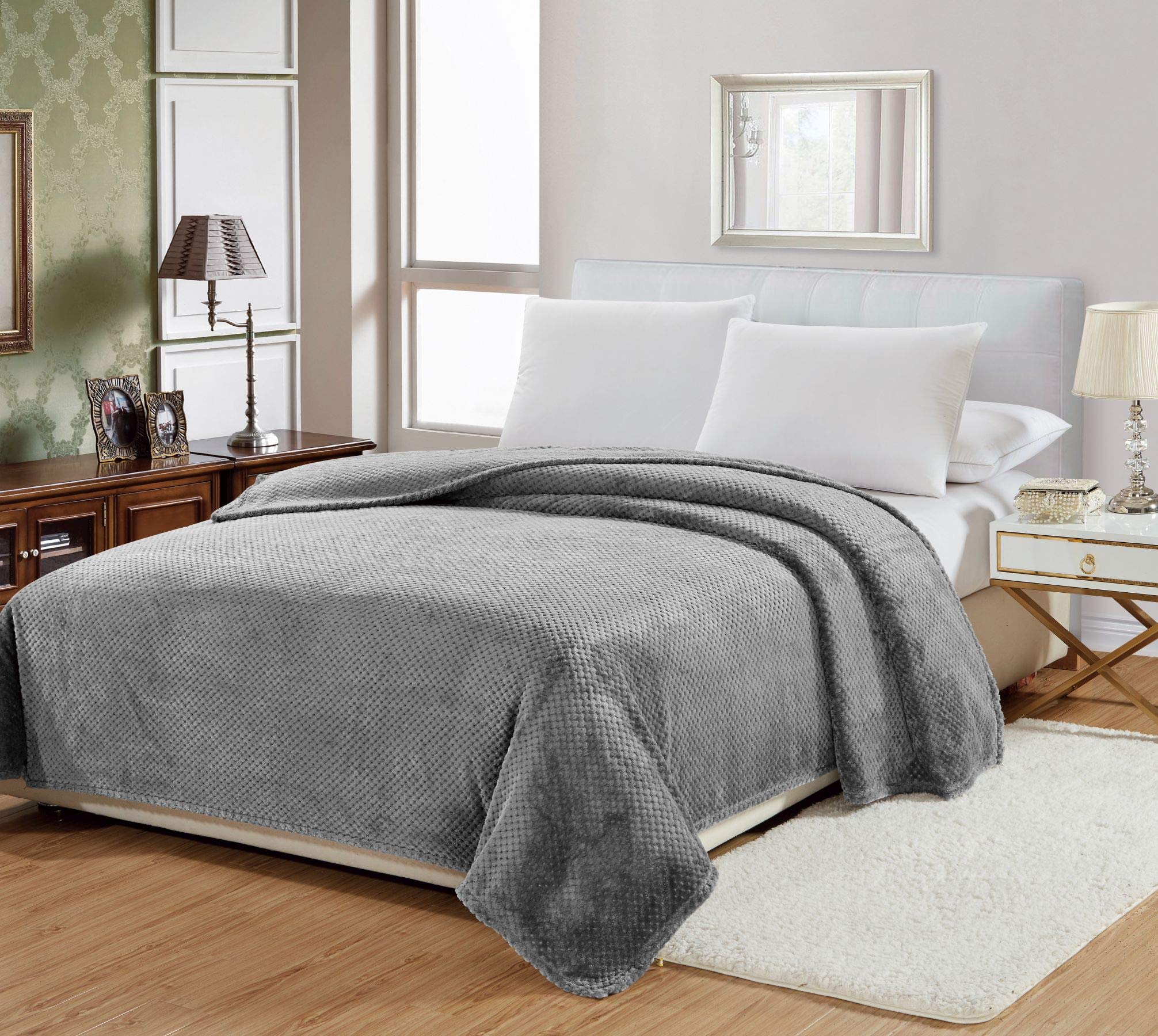 Decor&More Home Essentials Popcorn Textured Microplush Blanket - Image 2