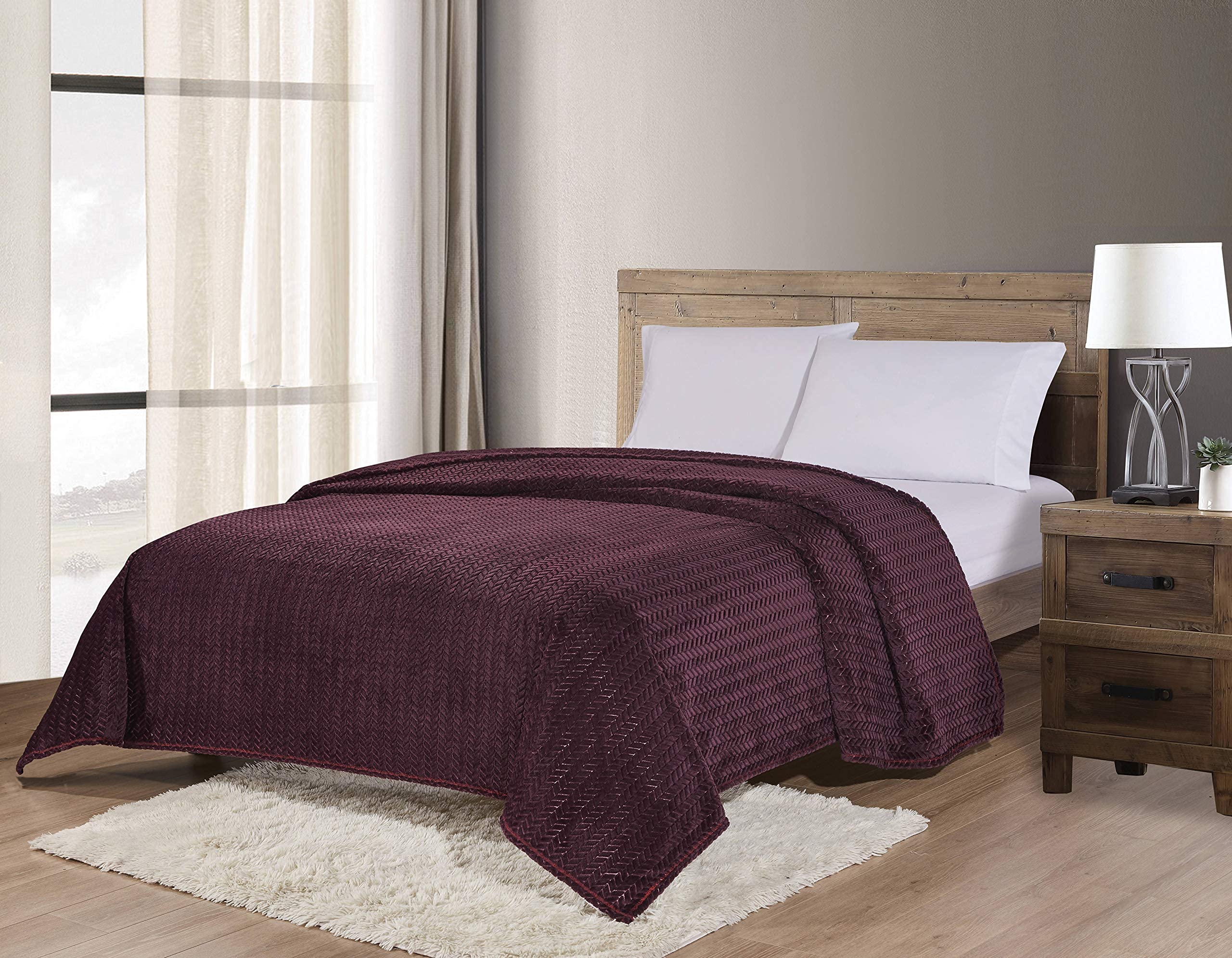 Decor&More HomeEssentials Extra Heavy and Plush Chevron Braided Microplush Jacquard Blanket - Image 14