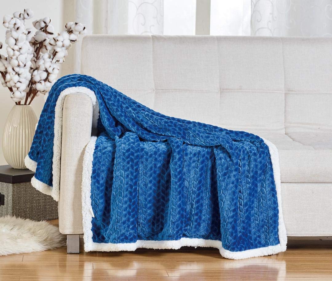 Decor&More HomeEssentials Ultra Lush Heavy Sherpa Throw Blanket (50" x 60") - Image 2