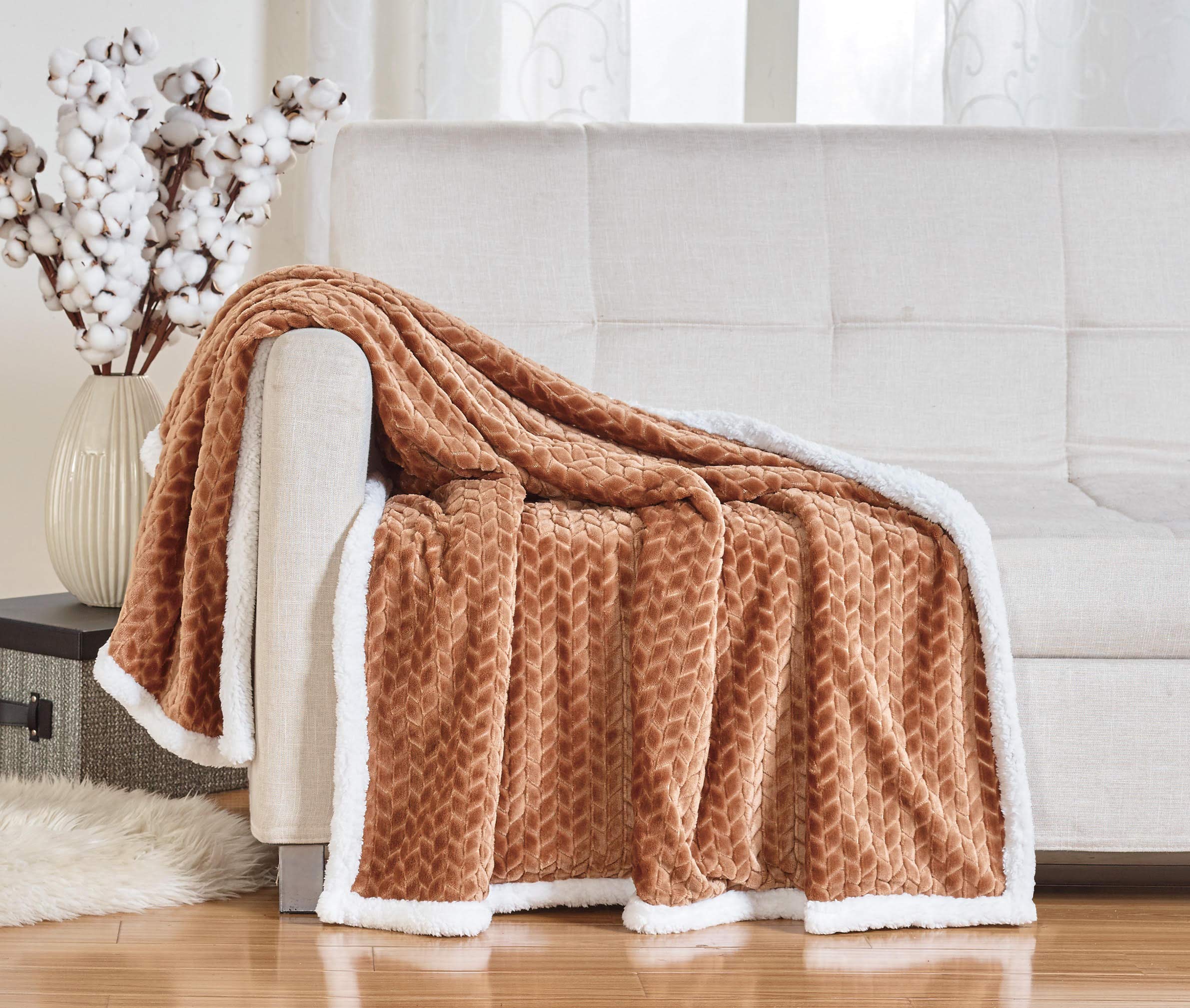 Decor&More HomeEssentials Ultra Lush Heavy Sherpa Throw Blanket (50" x 60") - Image 4