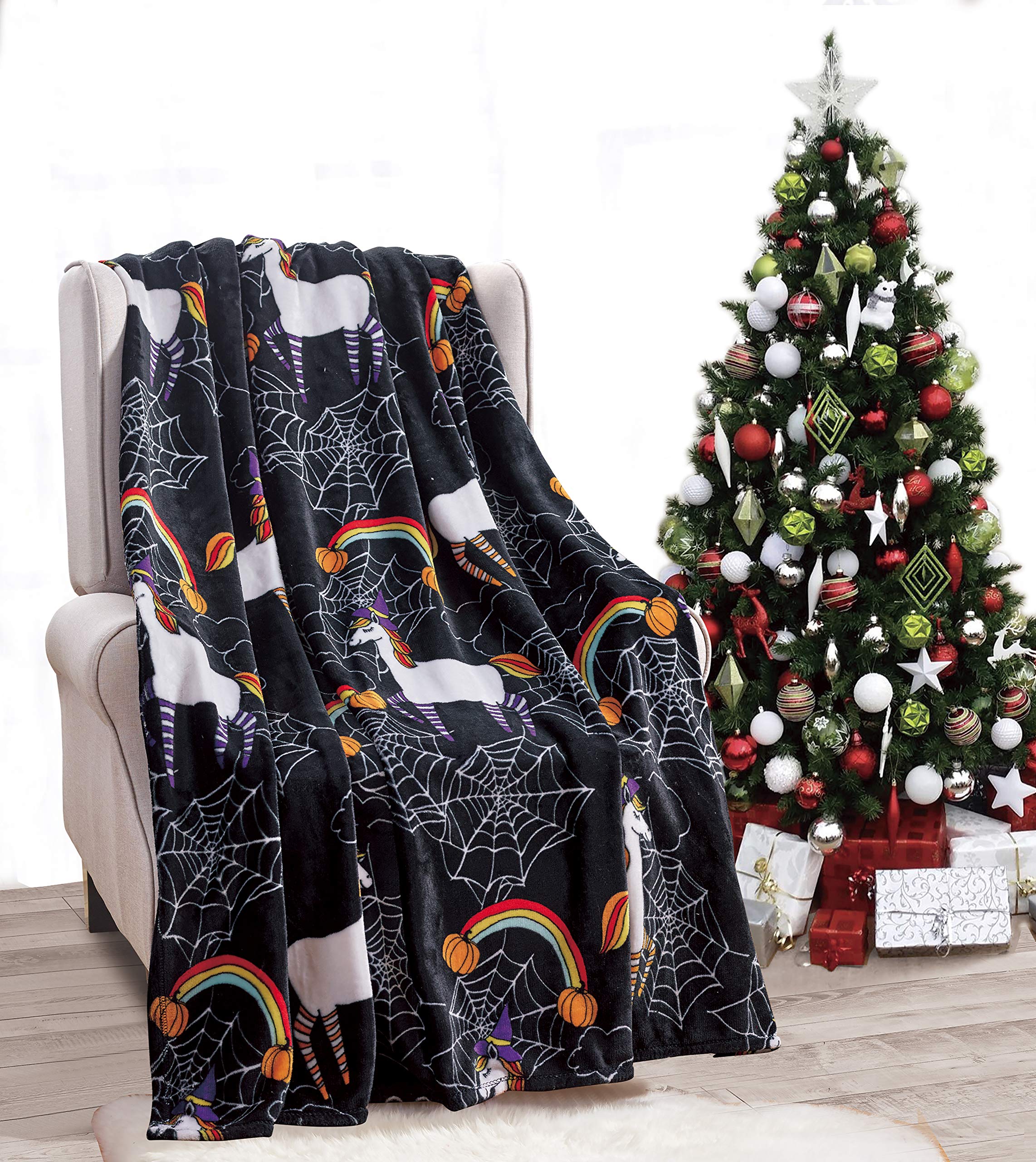 Decor&More Microplush Throw Blanket (50" x 60") - Rainbow Spider Horse - Image 4