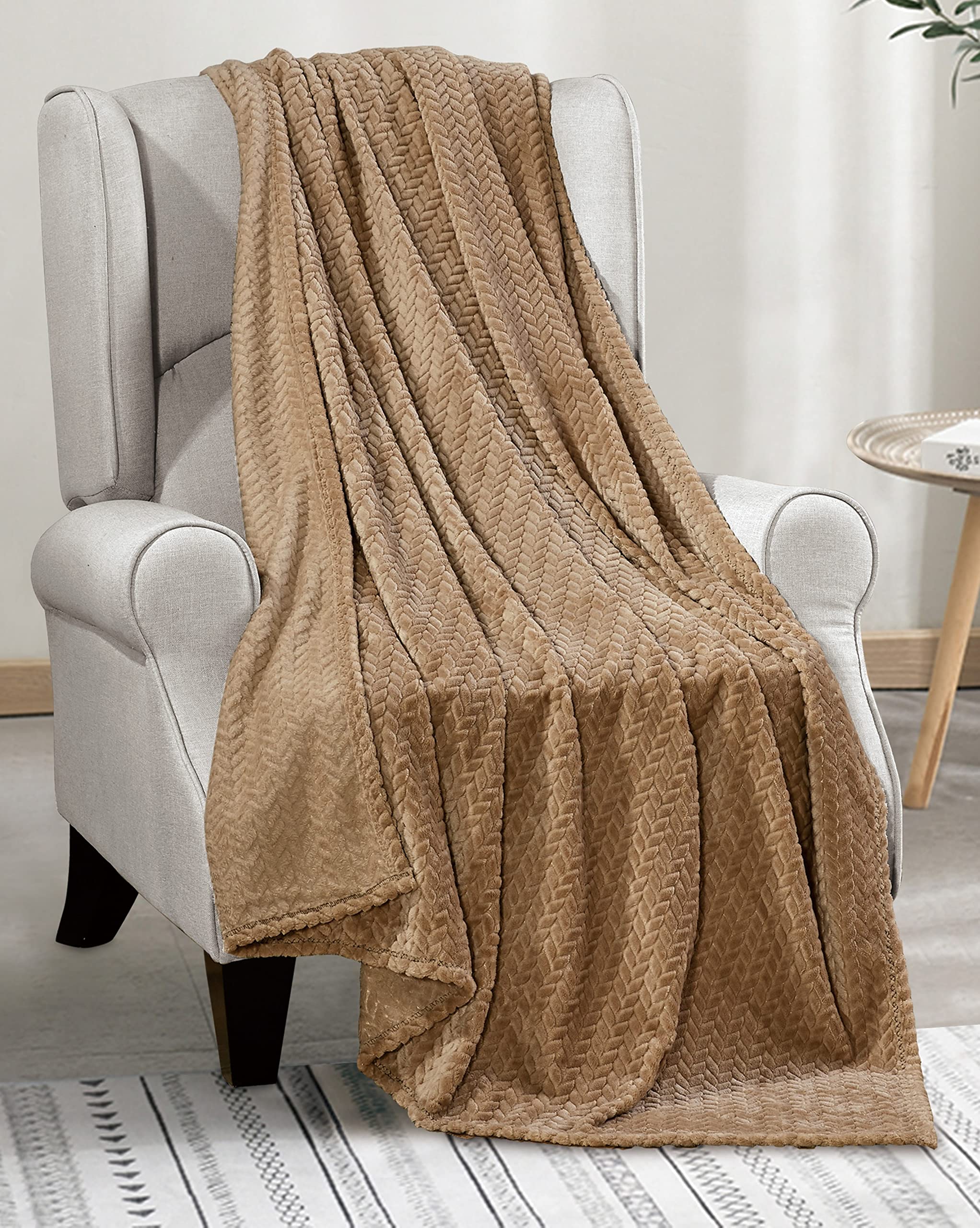 Decor&More Noble House Extra Heavy Chevron Braided Throw Blanket (50" x 60") - Blue - Image 3