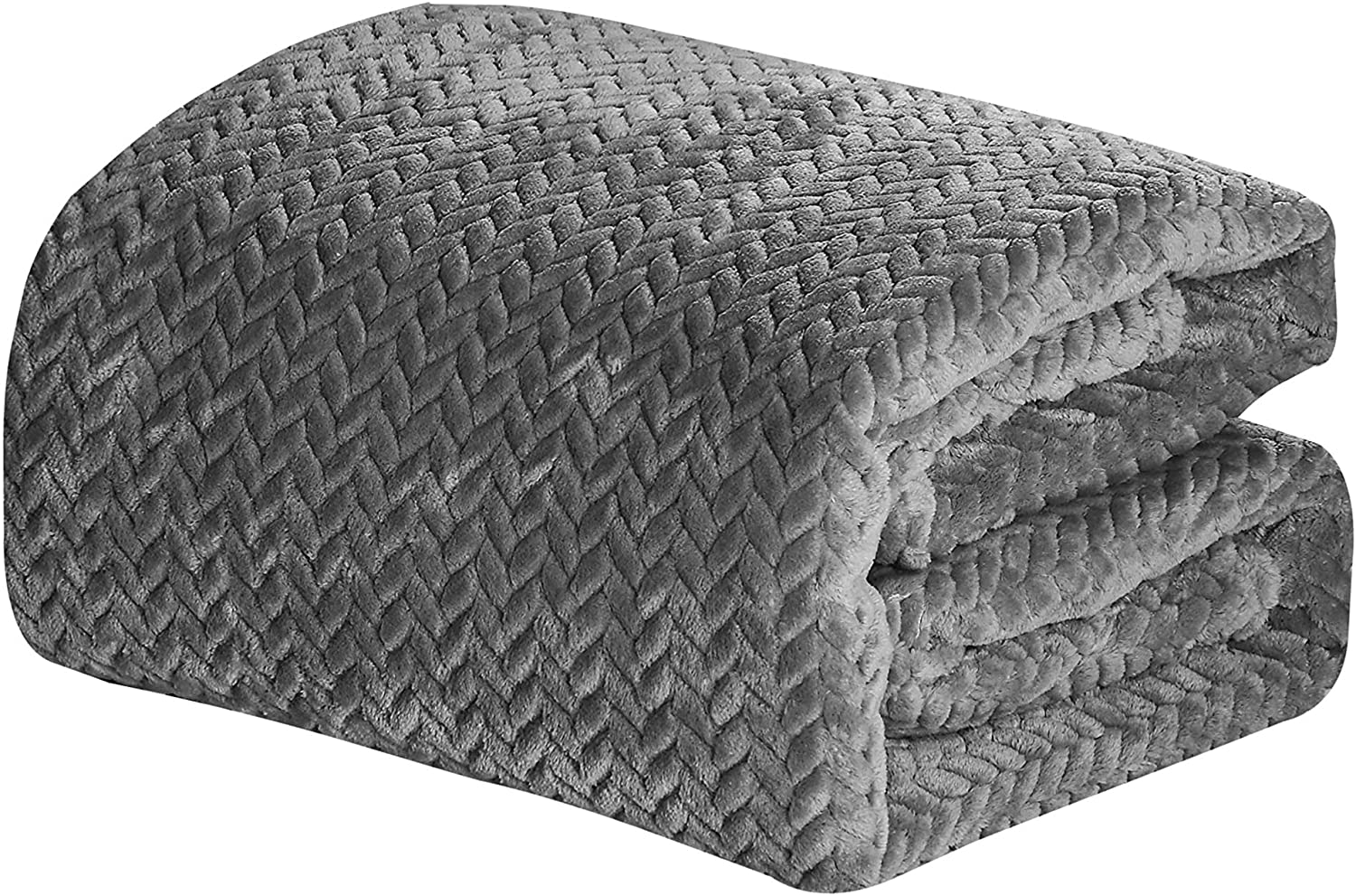 Decor&More Noble House Extra Heavy Chevron Braided Throw Blanket (50" x 60") - Grey - Image 2