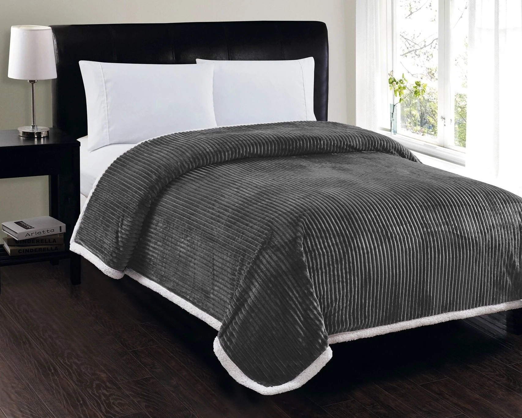 Decor&More Ultra Lush Reversible Sherpa Corduroy Blanket - Image 4