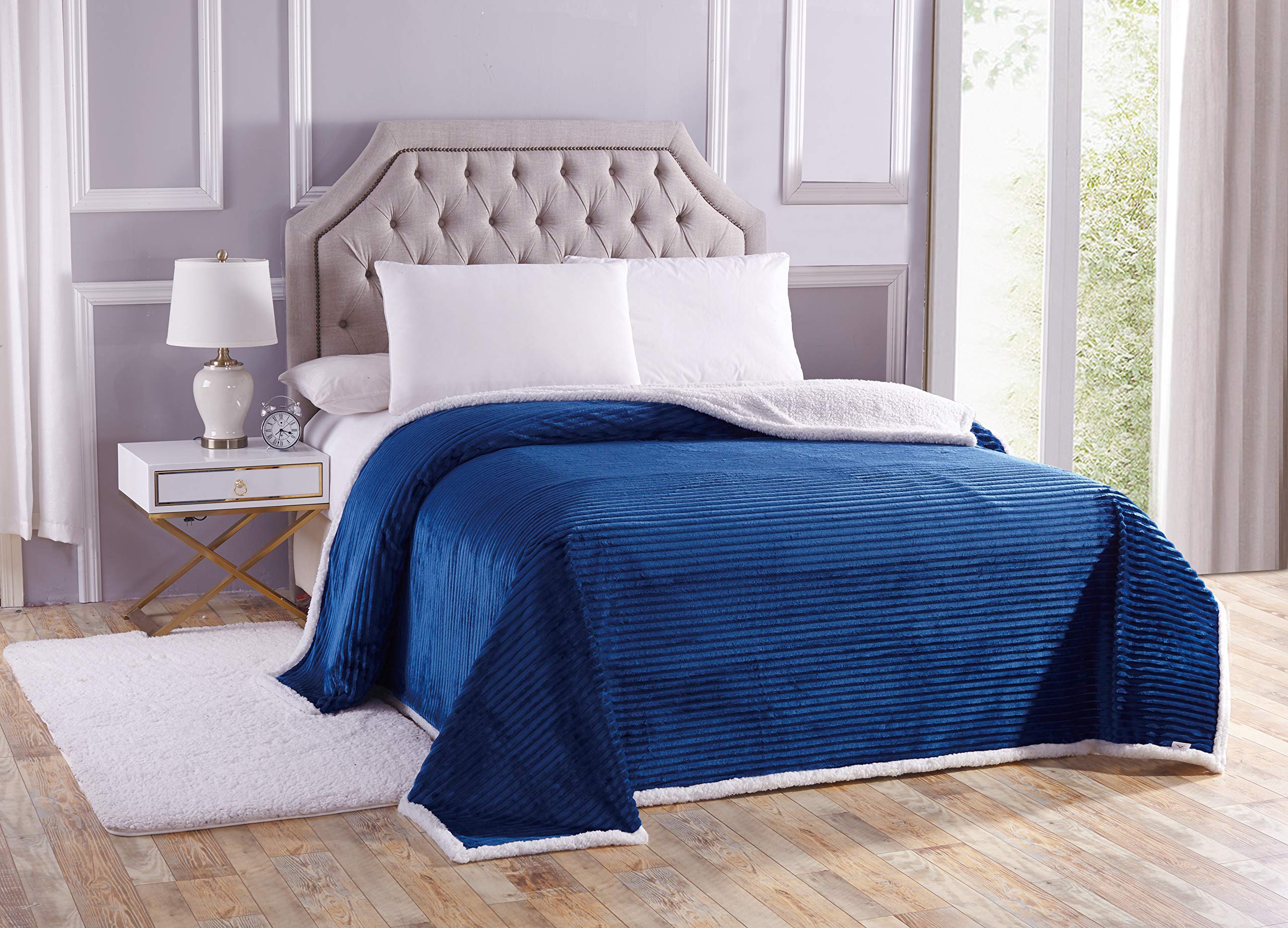 Decor&More Ultra Lush Reversible Sherpa Corduroy Blanket - Image 8