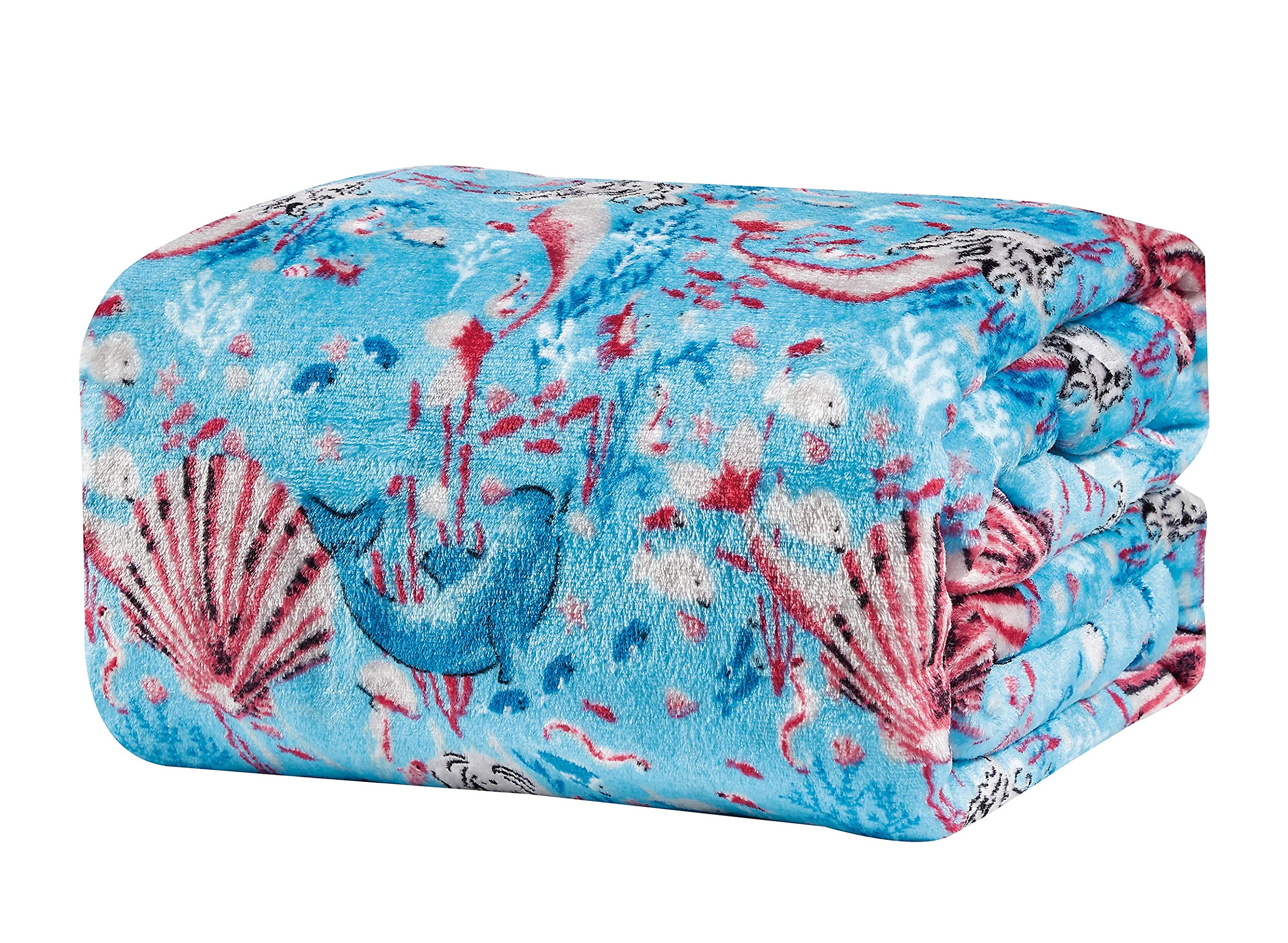 Decor&More Under The Sea Collection Microplush Throw Blanket (50" x 60") - Mermaid Paradise - Image 2