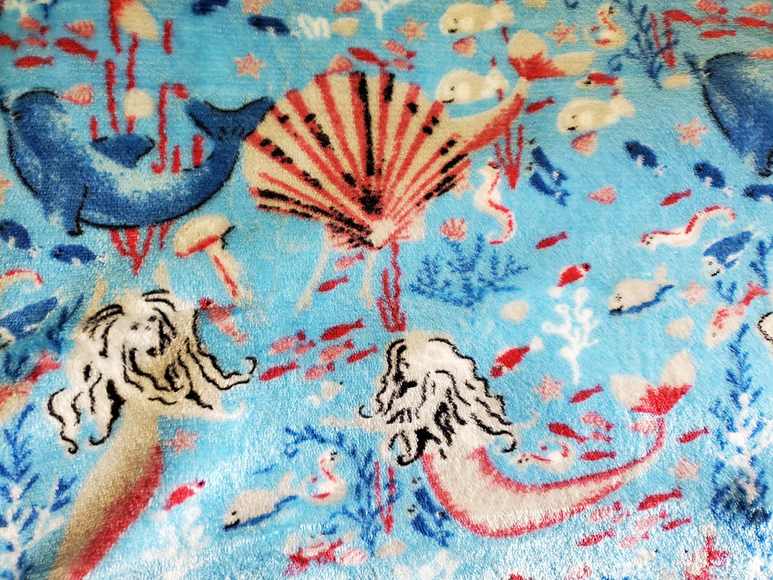 Decor&More Under The Sea Collection Microplush Throw Blanket (50" x 60") - Mermaid Paradise - Image 3