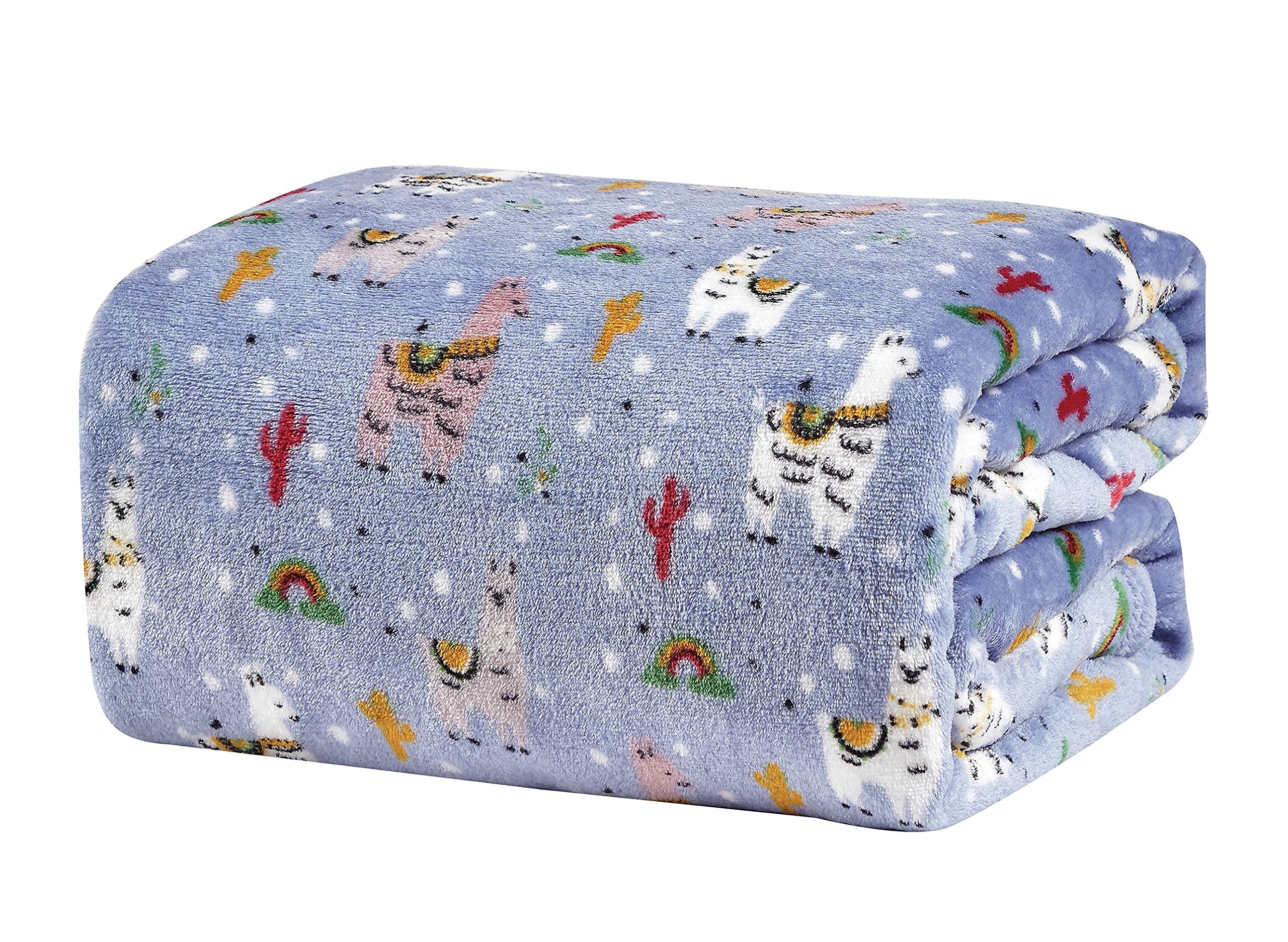 Decor&More Whimsy Collection Microplush Llama Blanket (50" x 60") - Llama Llama Throw Blanket - Image 3