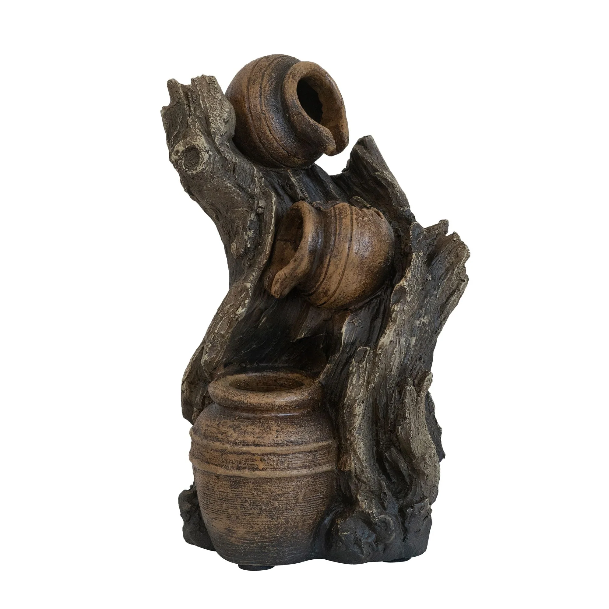 Decorative 3 Tier Water Fountain With Pot Design - Brown - Image 12