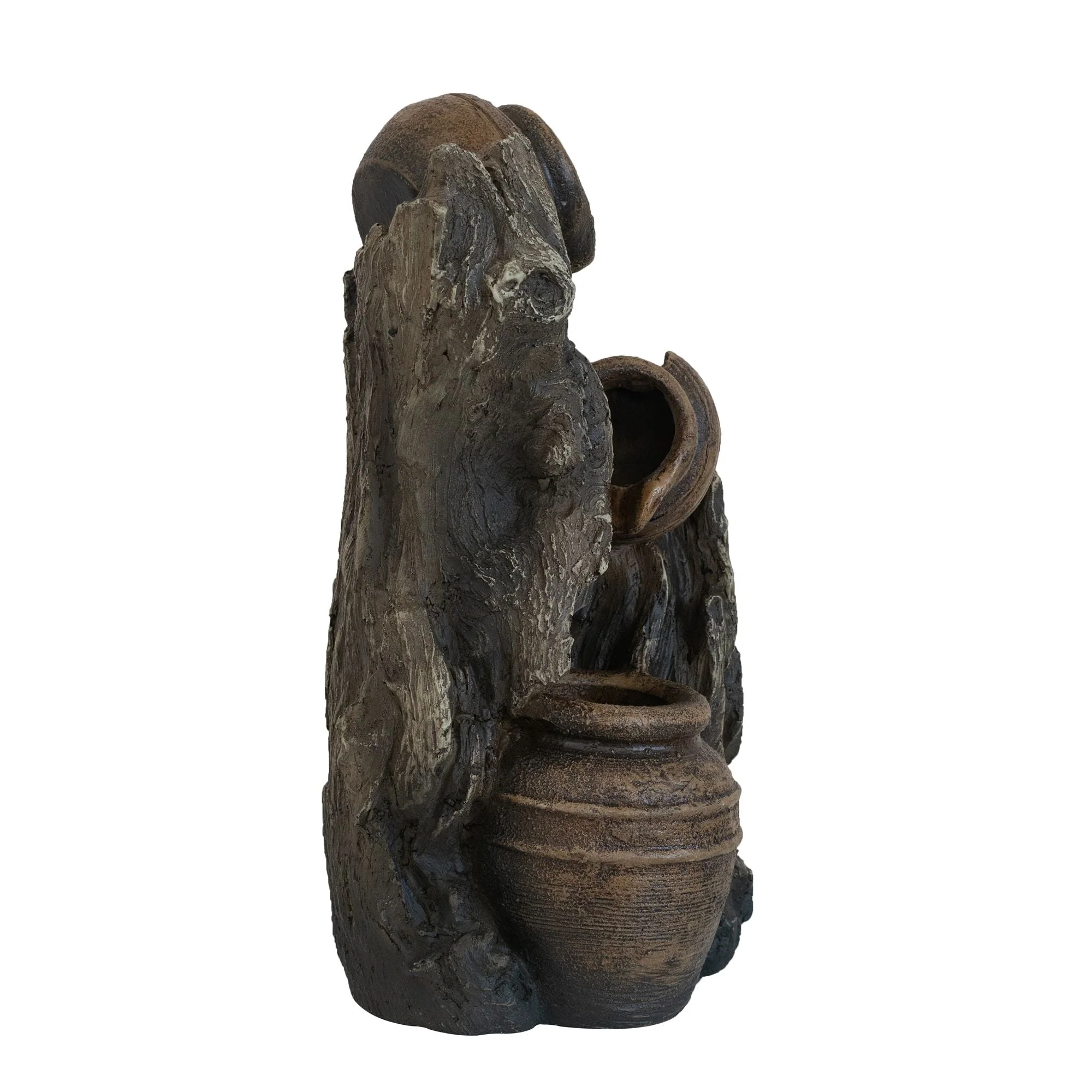 Decorative 3 Tier Water Fountain With Pot Design - Brown - Image 3