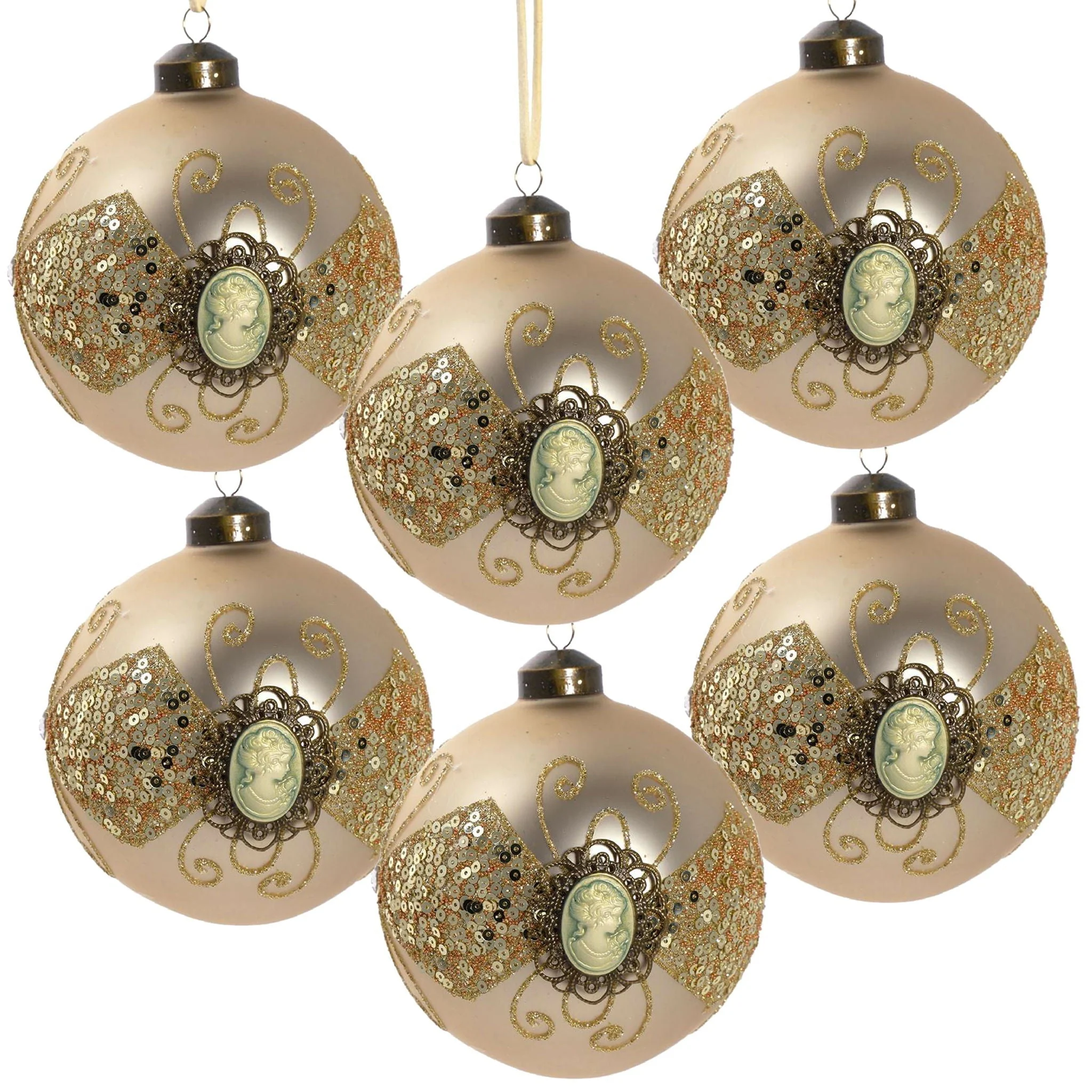 Decorative Hanging Ball Christmas Tree Ornaments For Holiday Decorations Set of 6 - Image 13