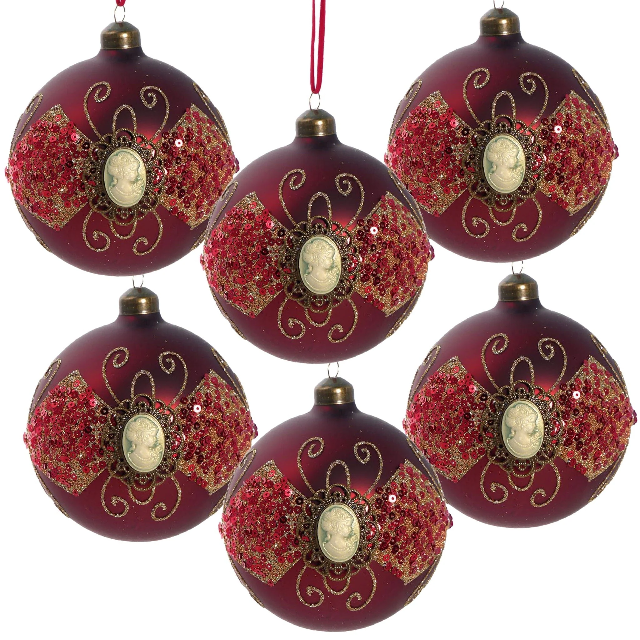 Decorative Hanging Ball Christmas Tree Ornaments For Holiday Decorations Set of 6 - Image 17