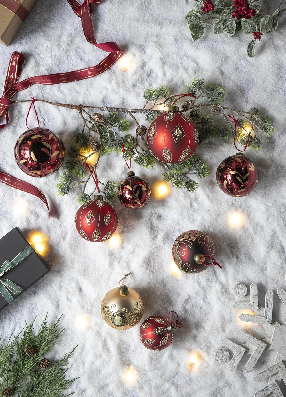 Decorative Hanging Ball Christmas Tree Ornaments For Holiday Decorations Set of 6 - Image 5