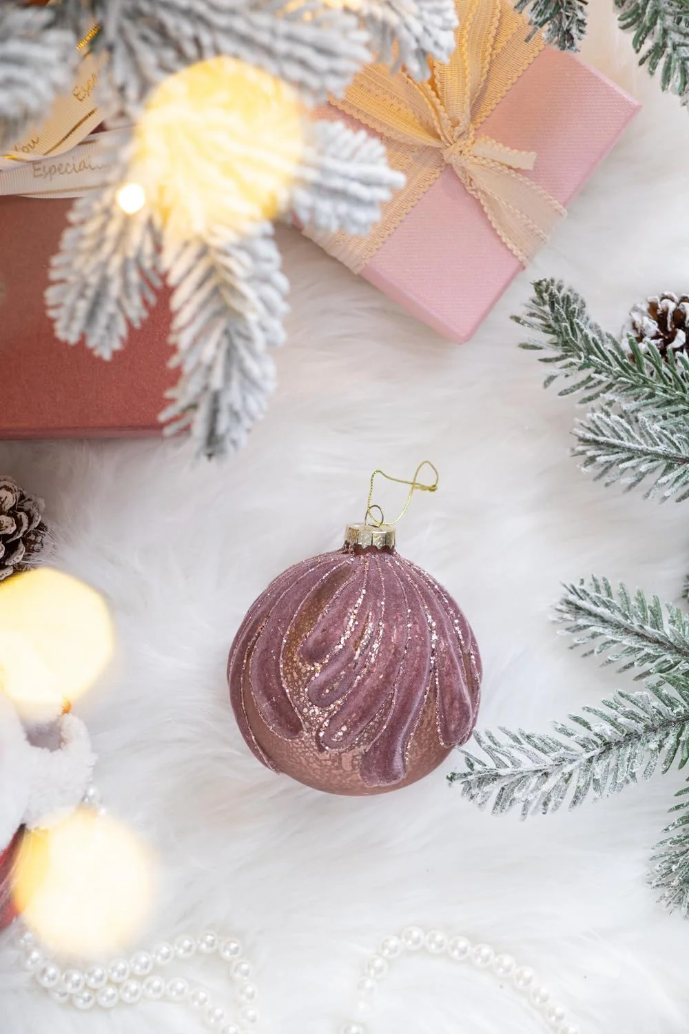 Decorative Hanging Glass Christmas Ball Ornaments - Set of 6 - Image 10