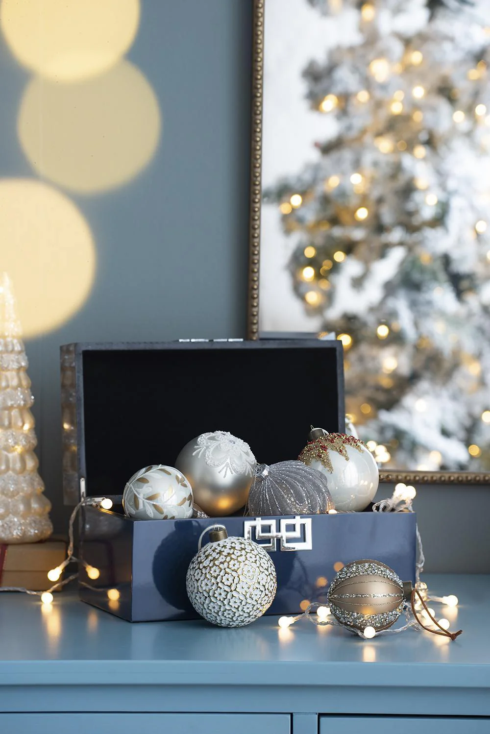 Decorative Hanging Glass Christmas Ball Ornaments - Set of 6 - Image 12