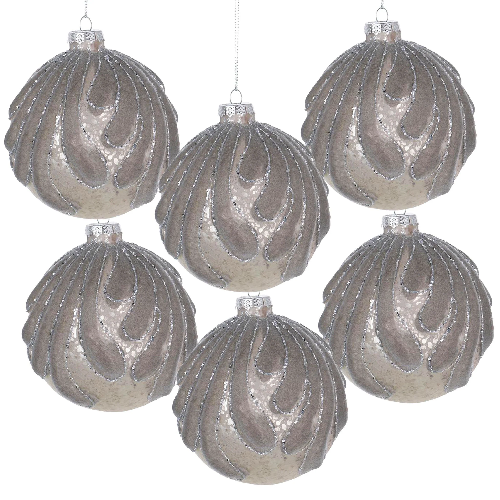 Decorative Hanging Glass Christmas Ball Ornaments - Set of 6 - Image 13