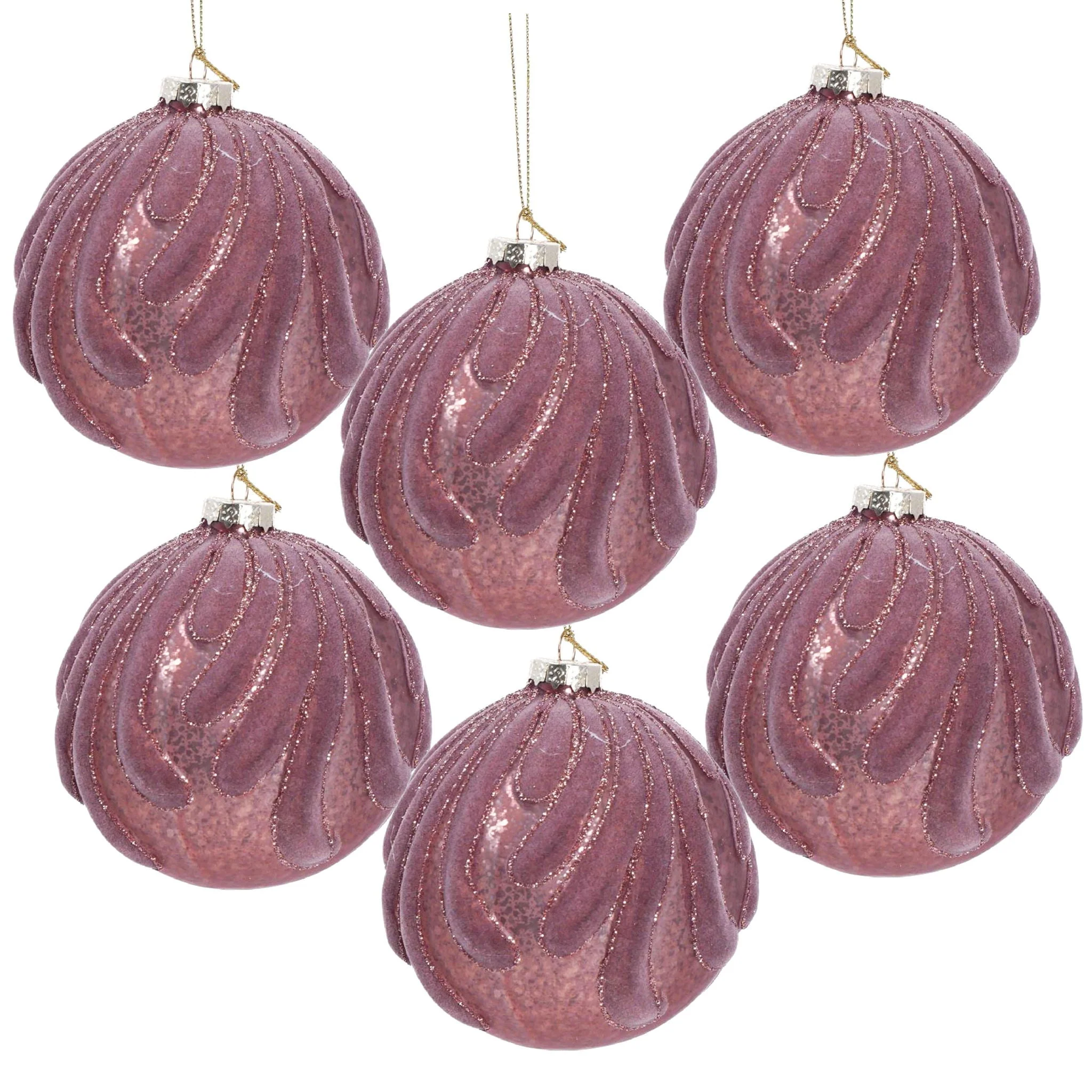 Decorative Hanging Glass Christmas Ball Ornaments - Set of 6 - Image 6