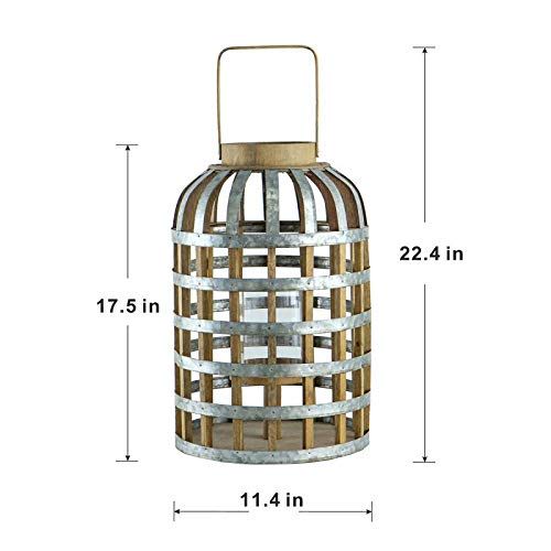 Decorative Lantern With Handle Wooden Lantern For Indoor Outdoor Home Garden Wedding - Image 15