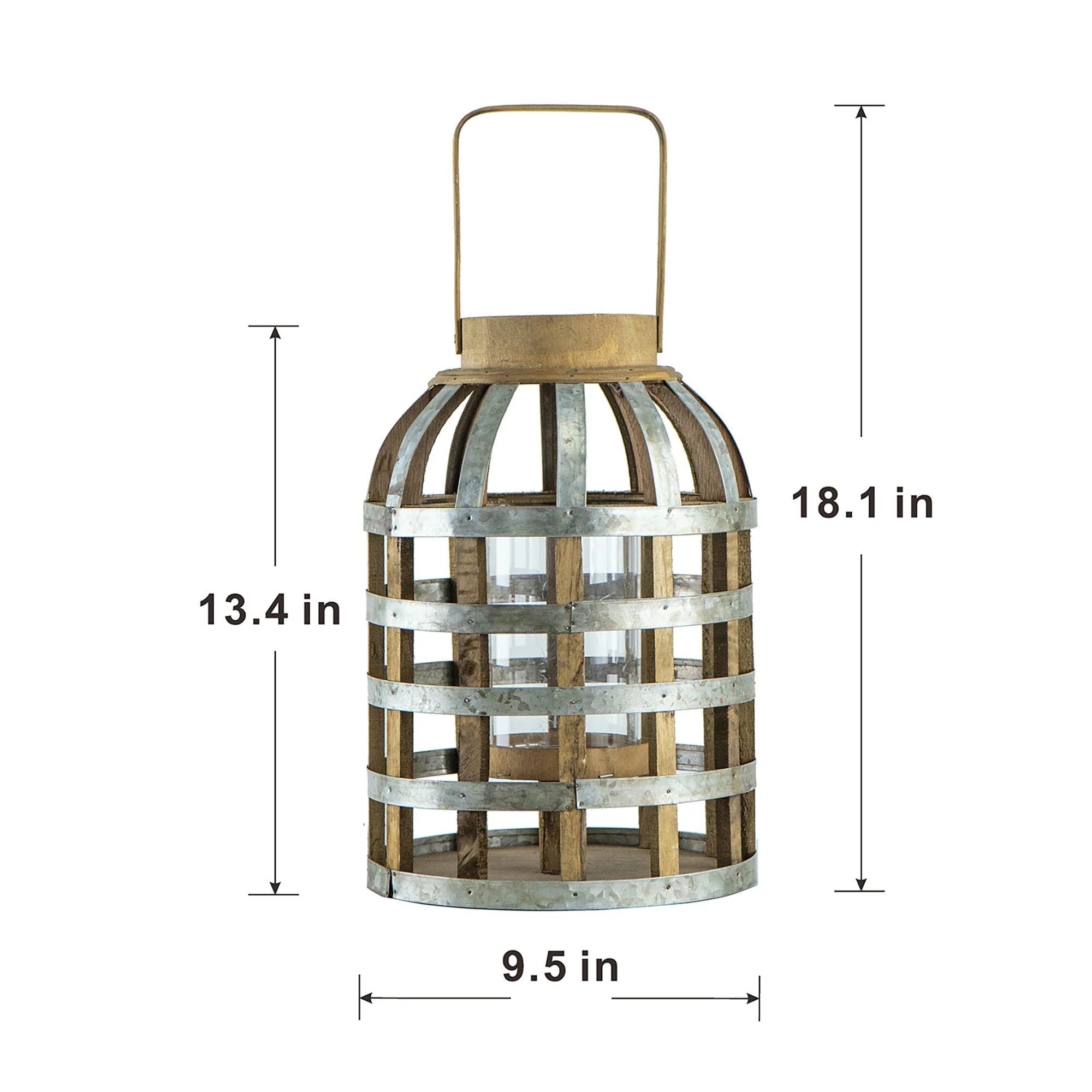 Decorative Lantern With Handle Wooden Lantern For Indoor Outdoor Home Garden Wedding - Image 17