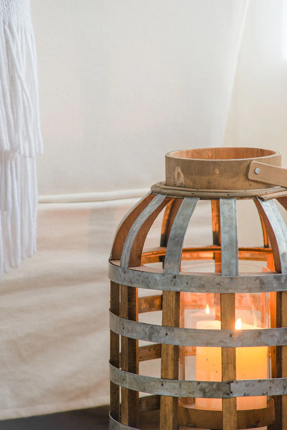 Decorative Lantern With Handle Wooden Lantern For Indoor Outdoor Home Garden Wedding - Image 5