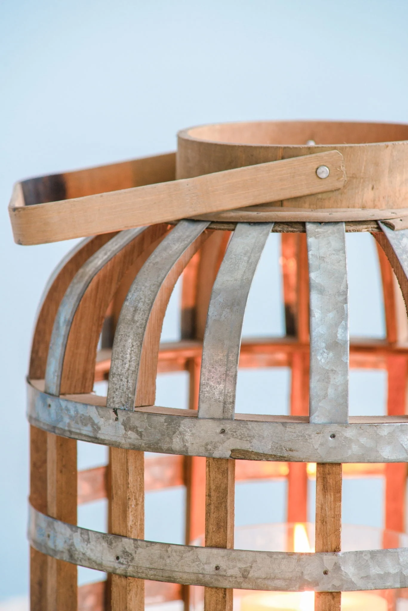Decorative Lantern With Handle Wooden Lantern For Indoor Outdoor Home Garden Wedding - Image 8