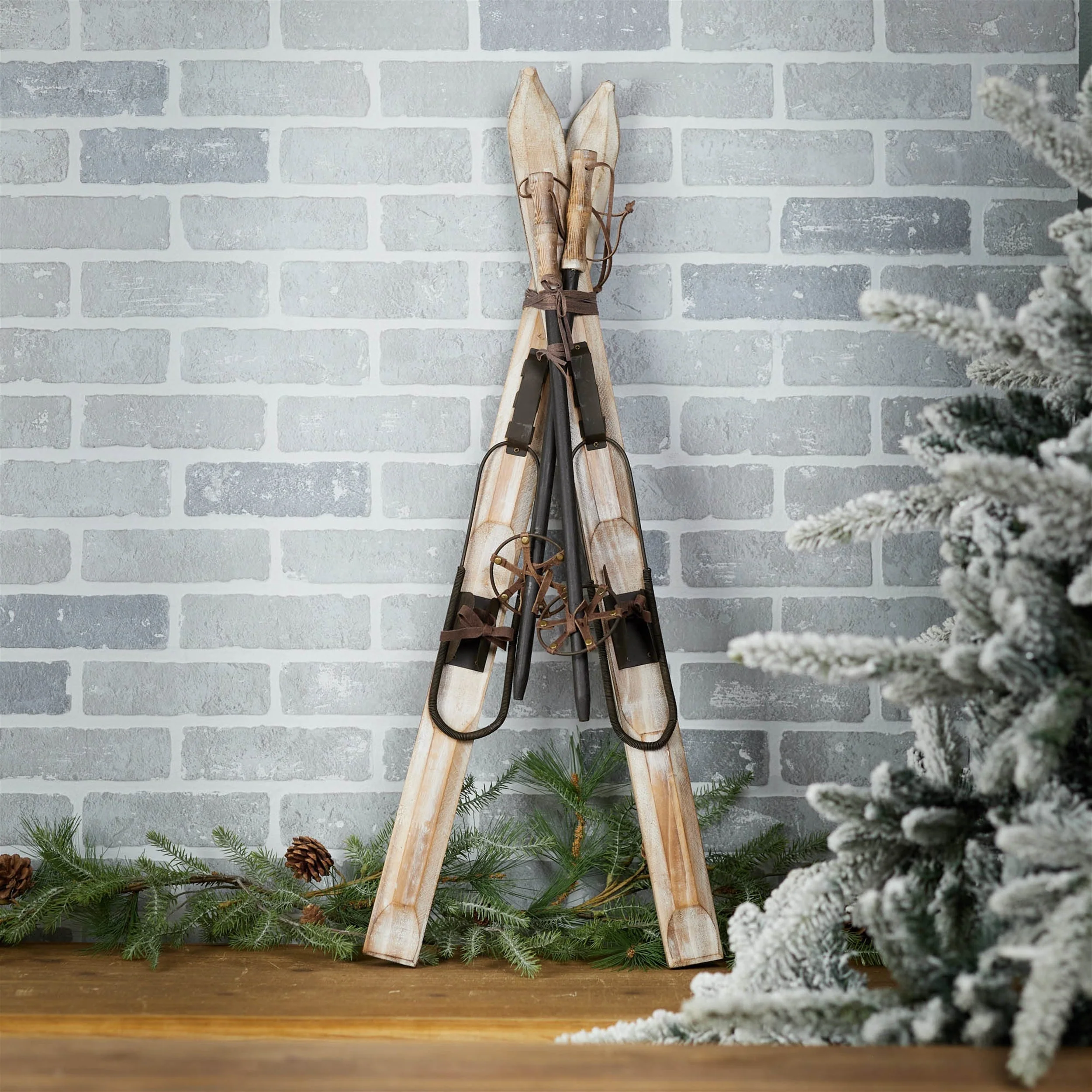 Decorative Pair of Skis and Poles 36"H - Image 2