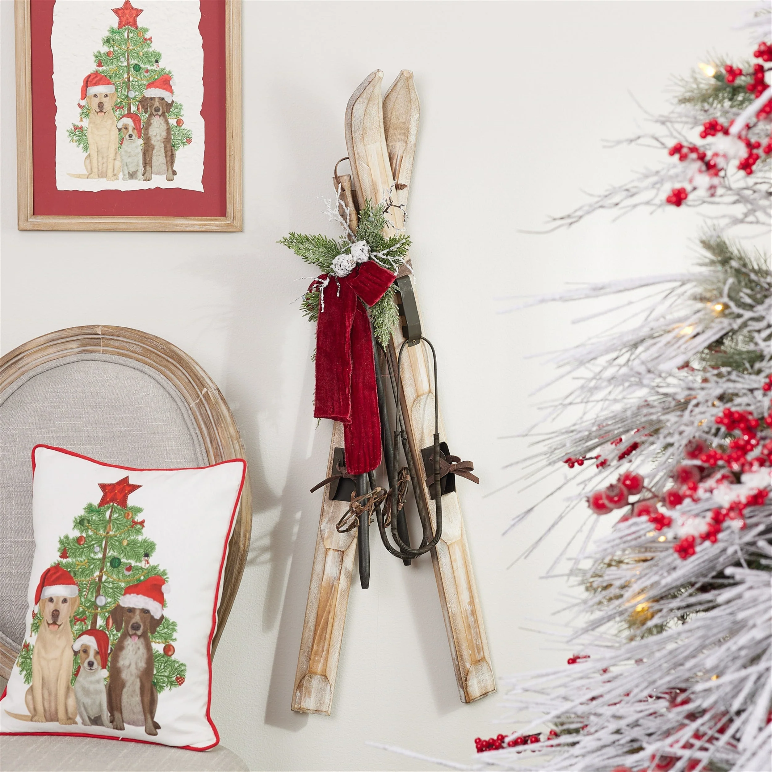 Decorative Pair of Skis and Poles 36"H - Image 3
