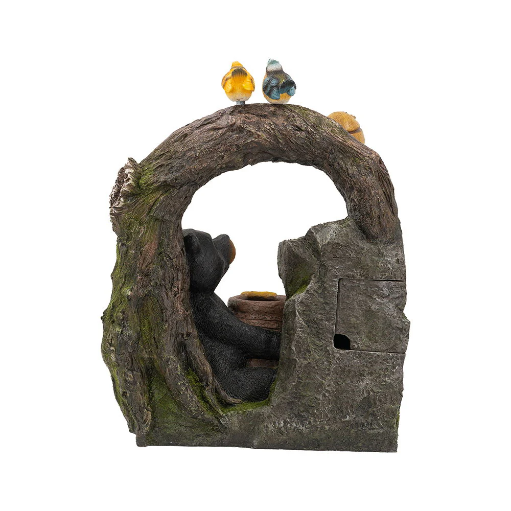 Decorative Two Tiered Outdoor Water Fountain with Woodland Animal Design - Image 7