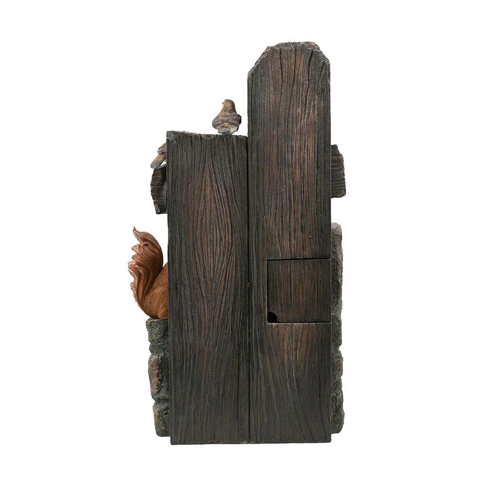 Decorative Two Tiered Water Fountain With Woodland Animal Design - Image 3