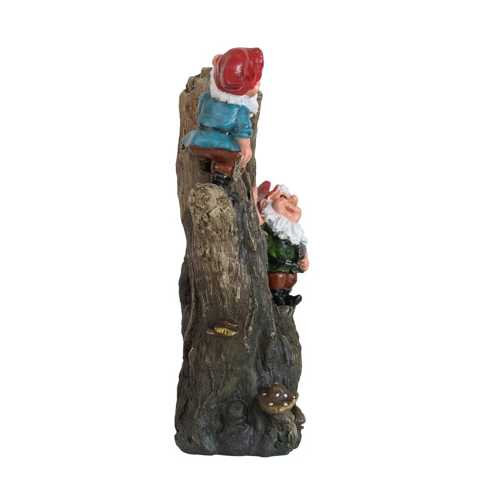 Decorative Woodland Gnome Water Fountain with LED Light - Brown - Image 10