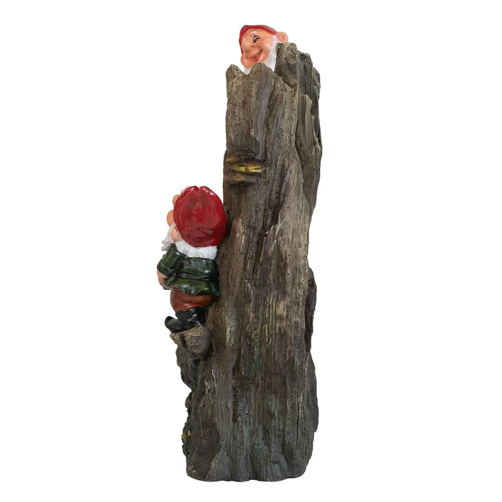 Decorative Woodland Gnome Water Fountain with LED Light - Brown - Image 8