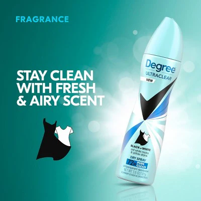 Degree Ultra Clear Black + White Pure Clean Antiperspirant & Deodorant Dry Spray 3.8oz/2ct - New - Image 8